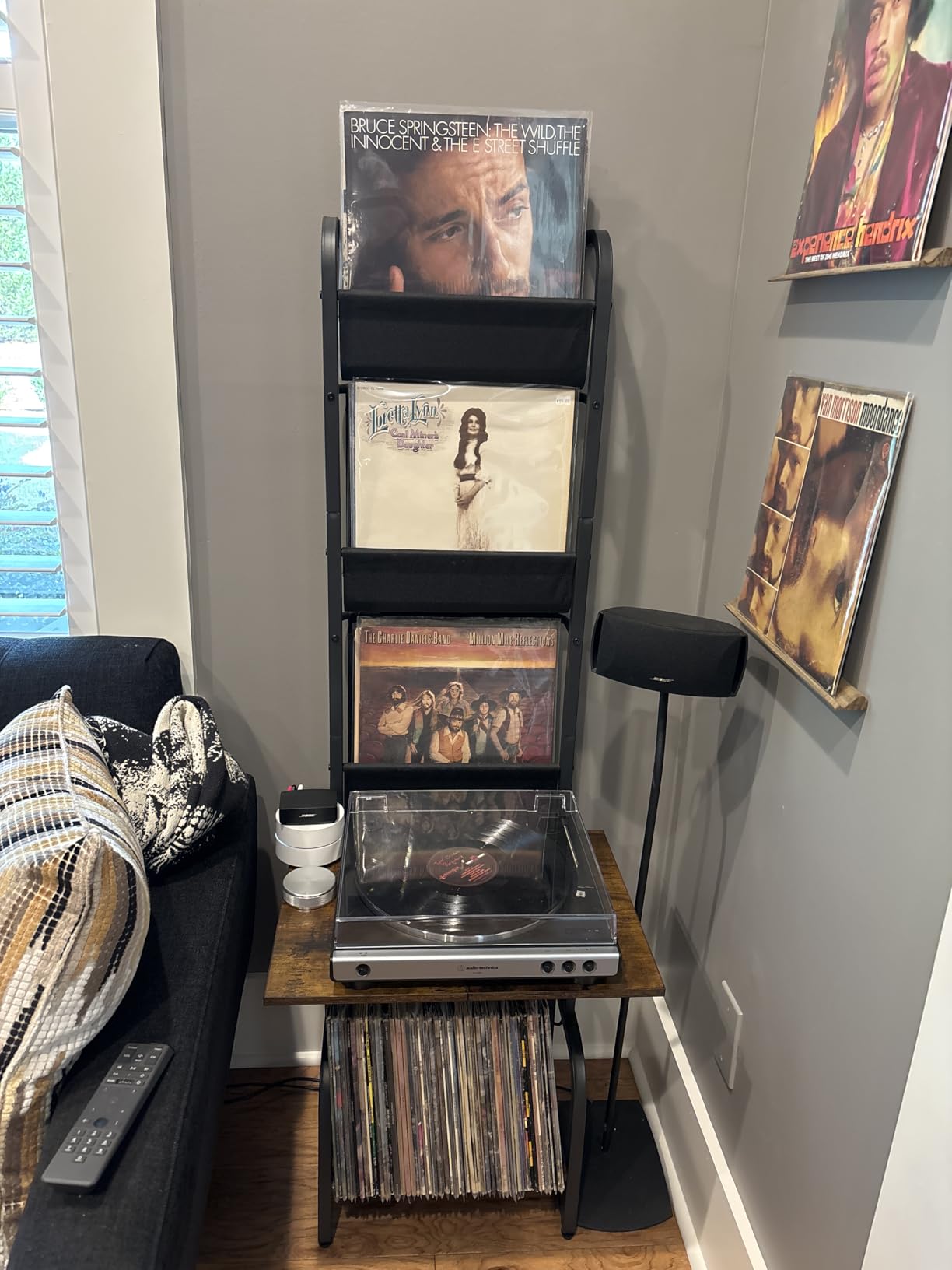 Tewinko Record Player Stand with Vinyl Storage, Record Player Table with Vinyl Record Storage up to 200 Albums, Turntable Stand with Record Holder Display Shelf customer photo 2