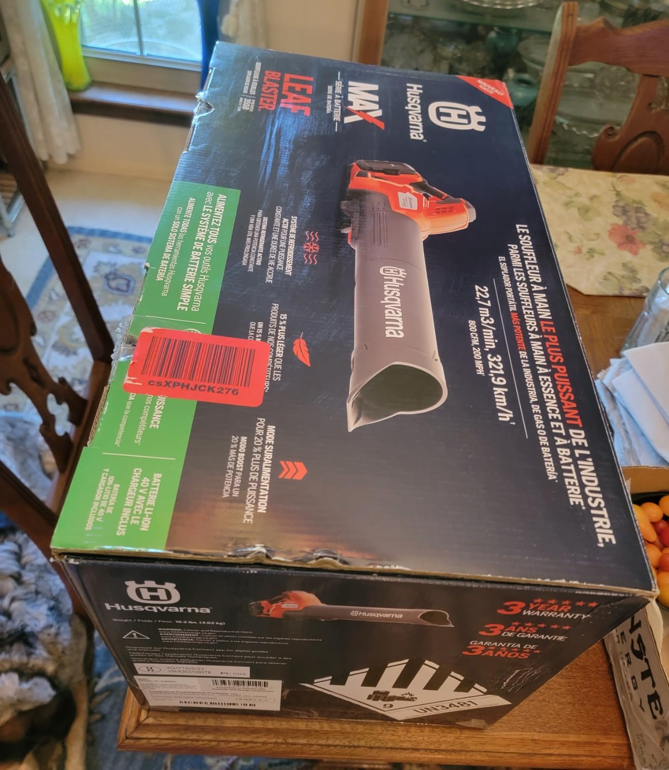 Husqvarna Leaf Blaster 350iB Battery Powered Cordless Leaf Blower, 200-MPH 800-CFM, Brushless Motor and Quiet Operation, 40V Lithium-Ion 7.5 Ah Battery and Charger Included, Gifts for Men, 970569904 customer photo 2