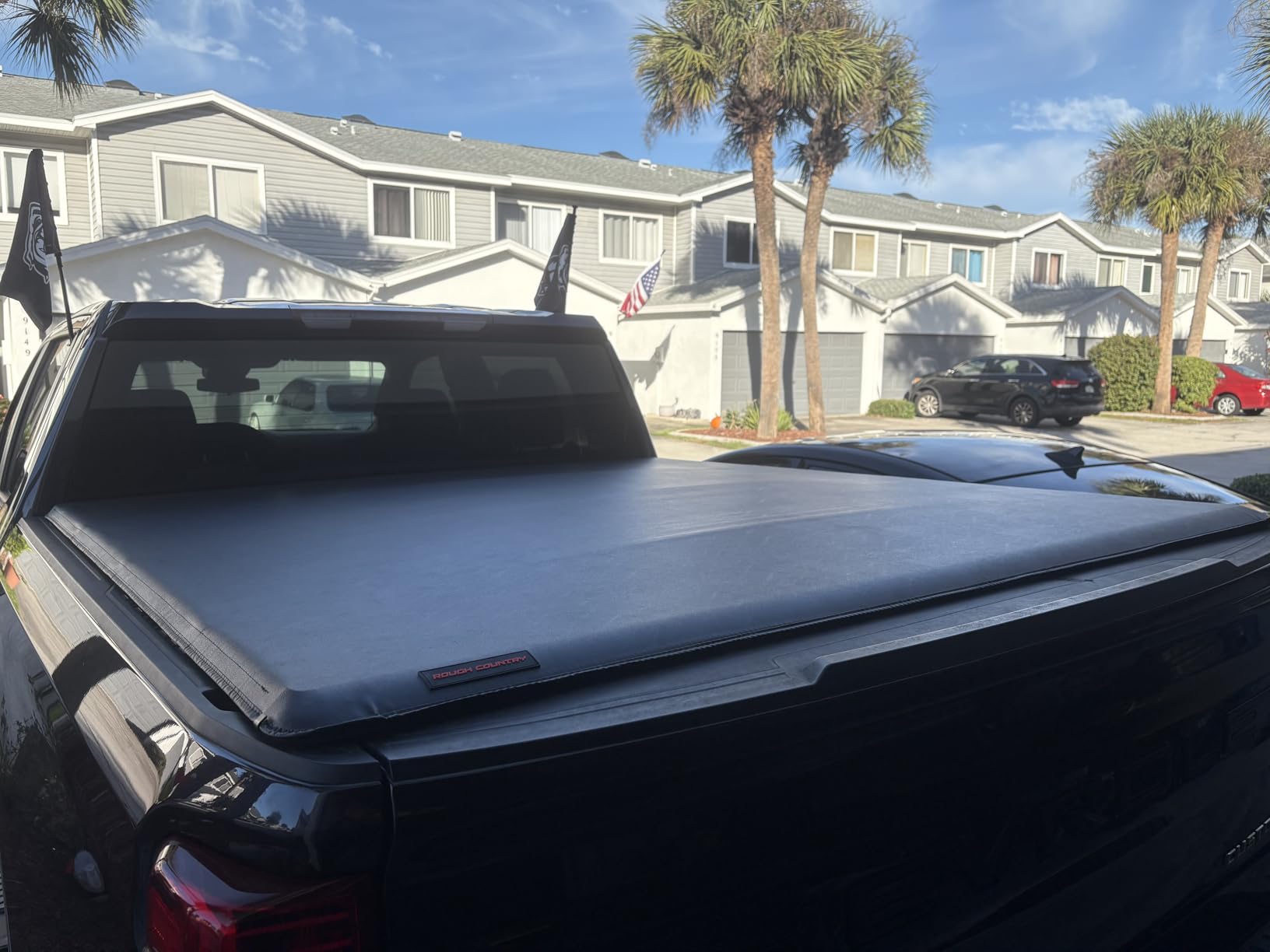 Rough Country Soft Roll Up Tonneau Cover for Chevy Silverado 1500 & GMC Sierra 1500 (2019-2026) - Marine-Grade Vinyl, No-Drill Install, Fits 5'10