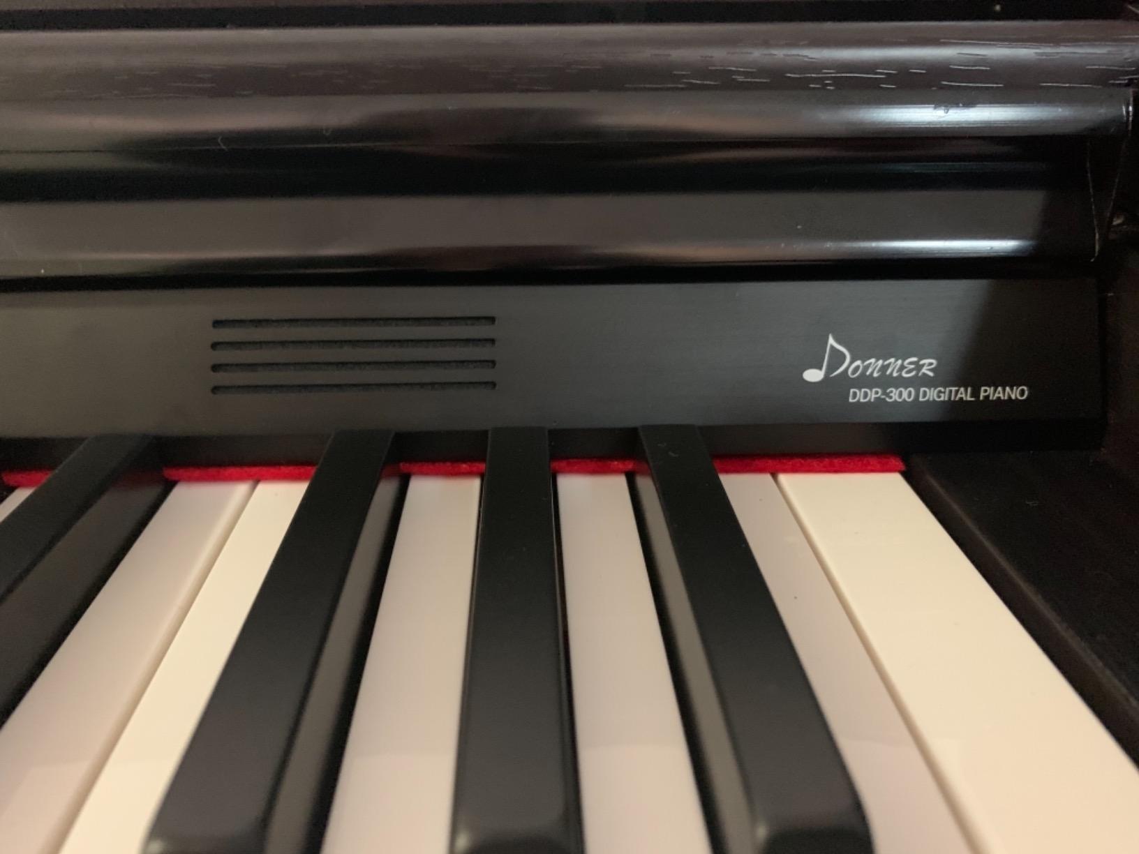 Donner DDP-400 Digital Piano with 88 Key Progressive Weighted Keyboard, Premium Upright Piano Keyboard for Professional, Bundle with Headphone, Bluetooth, Record, 138 Tones, 100 Rhythms, LCD, Brown customer photo 1