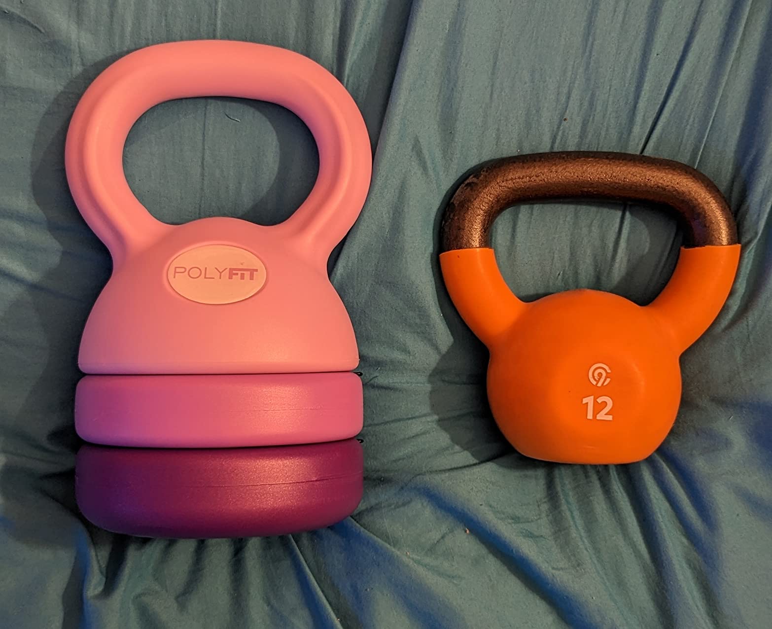 Polyfit Adjustable Kettlebell | 5 lb - 12 lb | Kettlebells Weights Set for Home Gym | Kettle Bell Sets for Women at Home | 3-in-1 adjustable design, 5/8/12 lb settings, non-slip PE coating, compact home gym storage, workout guide included customer photo 1