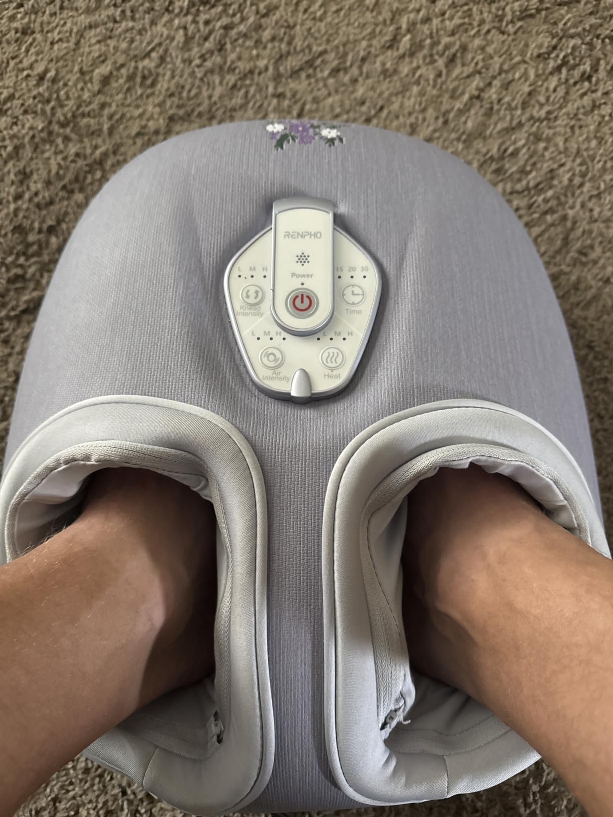 RENPHO Foot Massager with Heat, Birthday Gifts for Women, FSA Eligible HSA | Exclusive Pressure Monitoring Tech, Cordless Remote, 3 Heat & Compression Levels, NTC Temperature Control Tech, Up to Size 12 customer photo 1