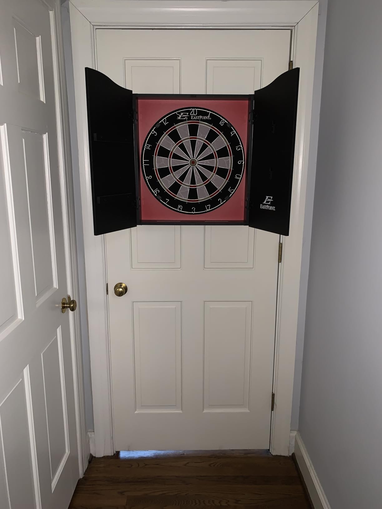 EastPoint Dart Board with Cabinet, Steel Tip Darts, Man Cave, 18