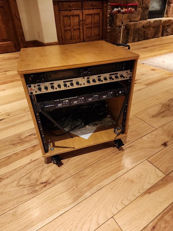Sound Town DIY 8U Solid Carbonized Bamboo Studio Rack w/ 16
