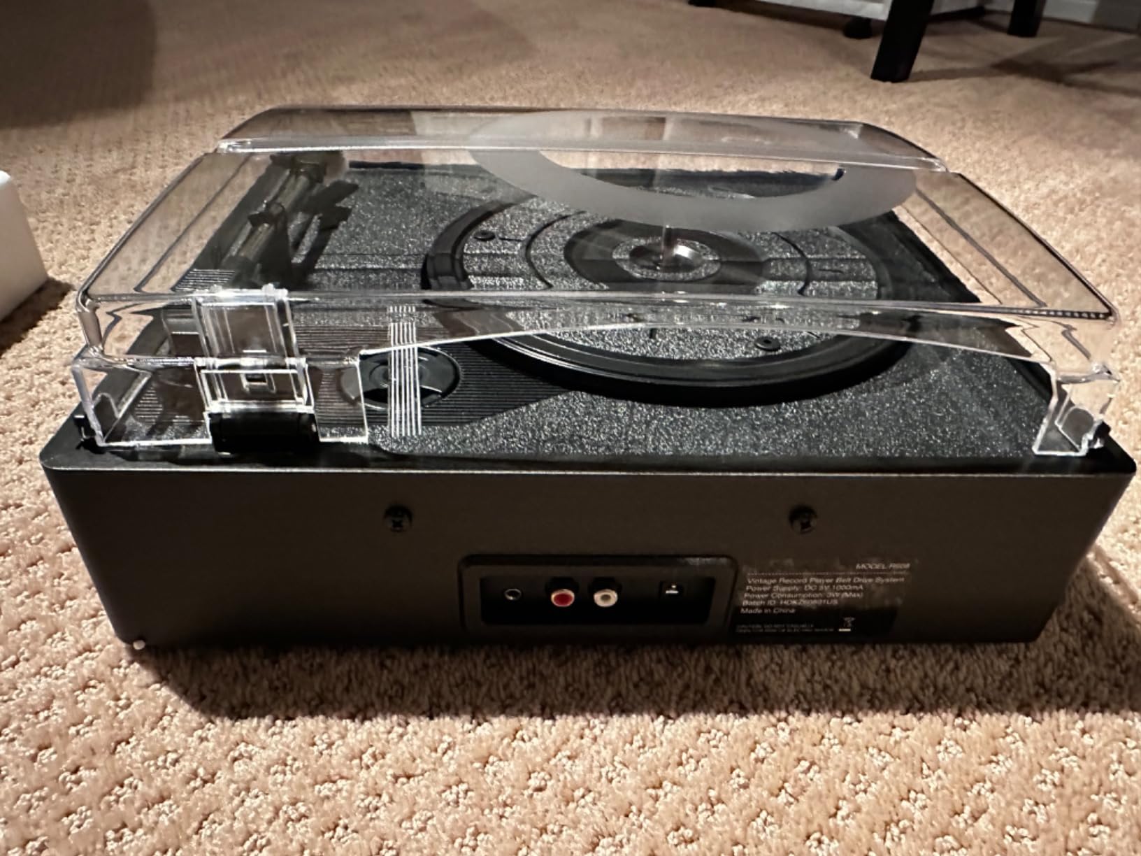 WOCKODER Vinyl Record Player Vintage Turntable with Speakers, Retro Black customer photo 1