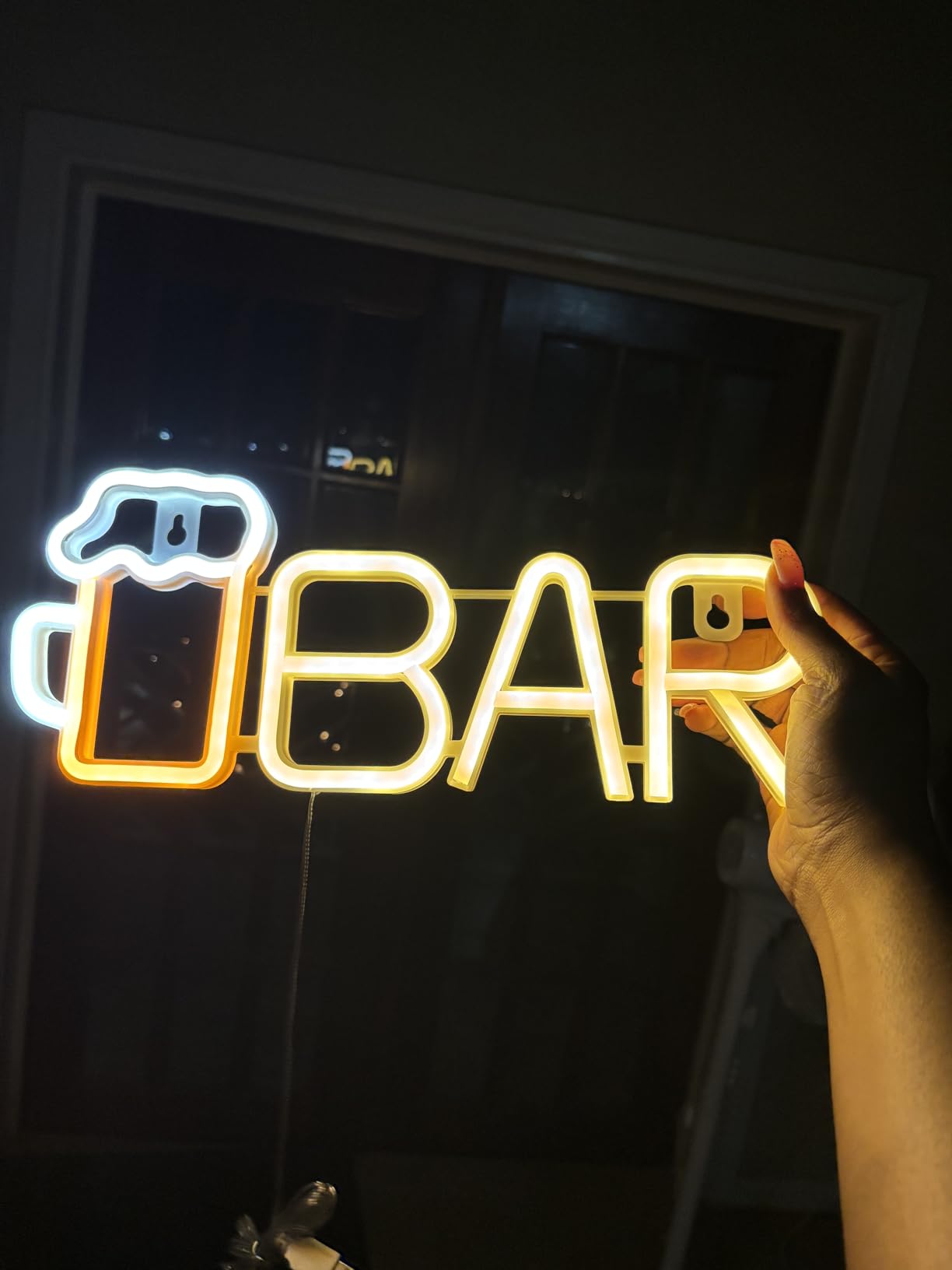 ENUOLI Bar Neon Signs Bar Beer LED Neon Light for Wall Decor (Pink) | USB/Battery Powered Bar Neon Signs Beer Night Light for Man Cave LED Bar Signs Bistro Party Birthday Club Home Decoration customer photo 1