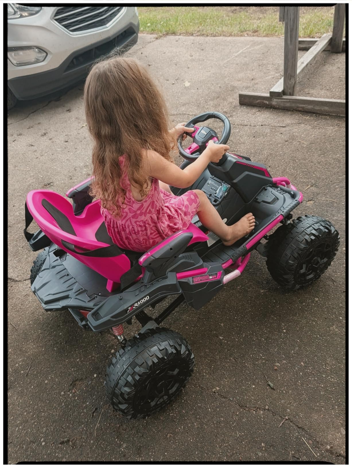 ANPABO 24V 4x4 Ride On Toys for Big Kids Aged 3-12, 4 * 200W Motors-Green | Heavy-duty kids atv for off-road fun featuring a sturdy metal frame, shock absorbers, 5mph, adjustable seat and parent remote customer photo 2