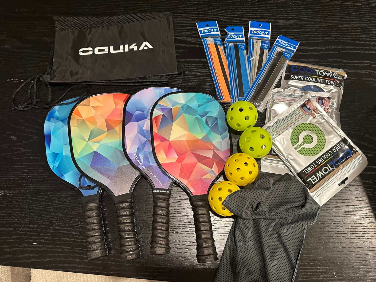 Pickleball Paddles, Lightweight Pickleball Paddles Set of 4, 4 Pickleball Balls, 4 Cooling Towels & Bag, Premium Pickleball Rackets for Beginners & Pros customer photo 2