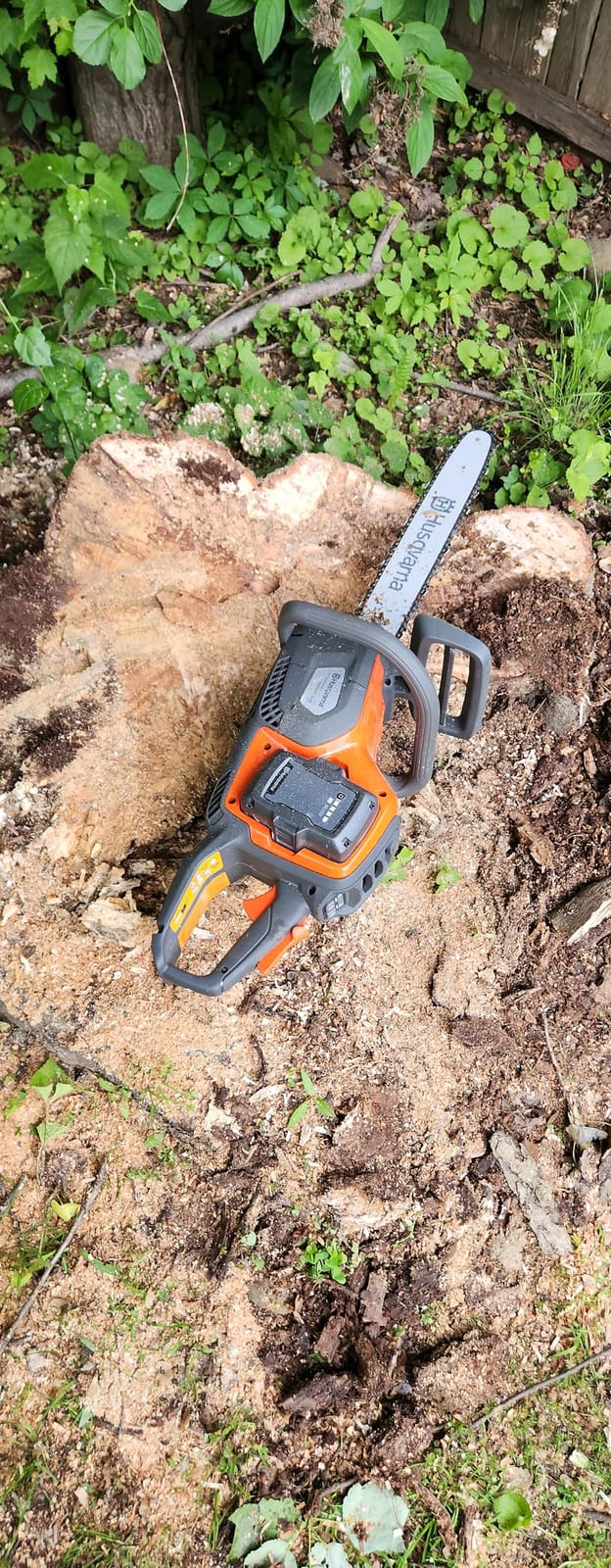Husqvarna Power Axe 350i Chainsaw, 18 Inch, with Battery and Charger | Cordless chainsaw for outdoors featuring chainsaw battery powered, brushless motor, Model 970601202 customer photo 1