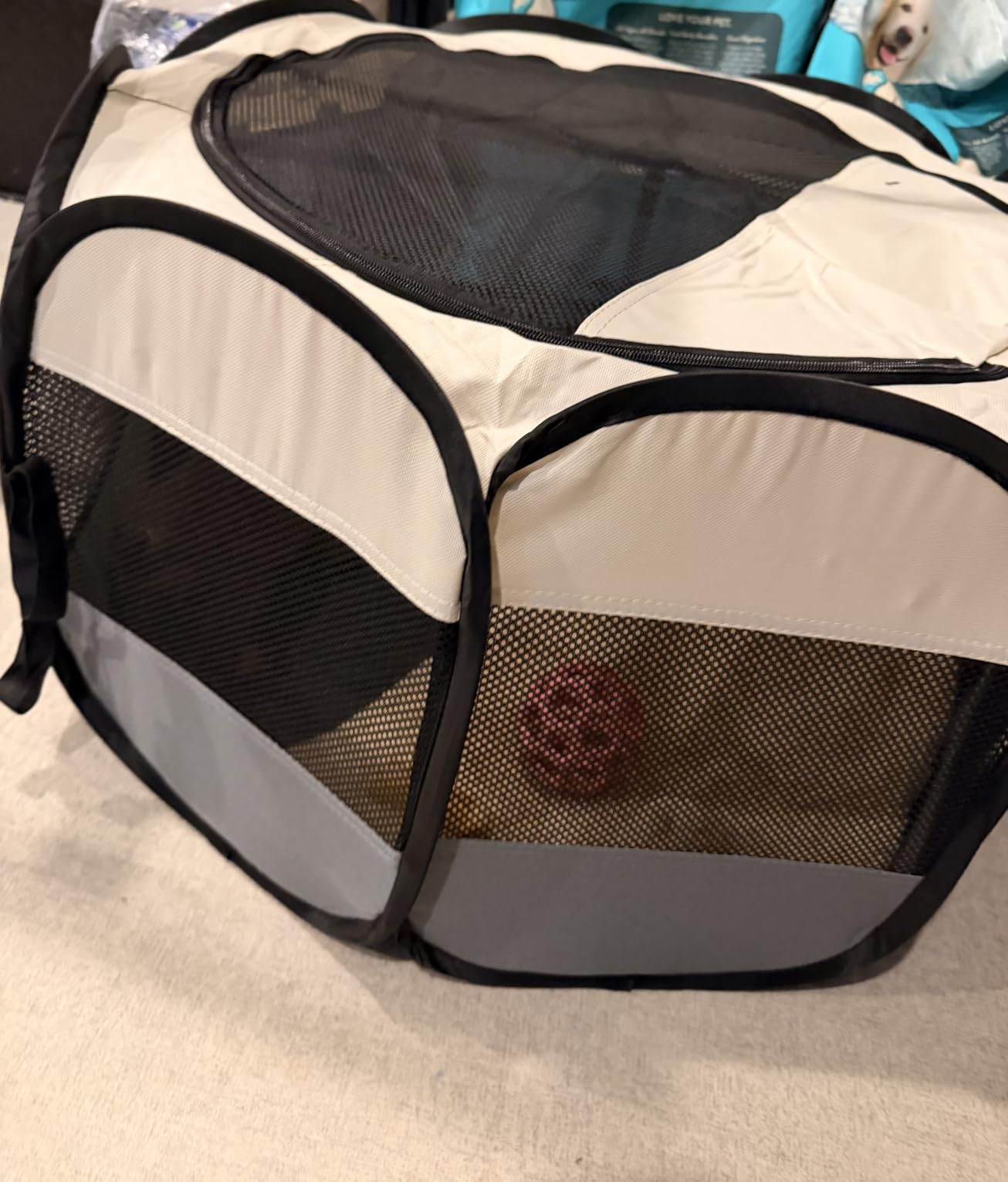 Siedihit Dog Cat Playpen, Puppy Pet Playpen Indoor for Small Dog Crate Tent Cage Outdoor, Portable Pop Up Dogs Enclosure Kennel with Carrying Case for Dogs/Cats/Rabbits (Grey, Small) customer photo 1