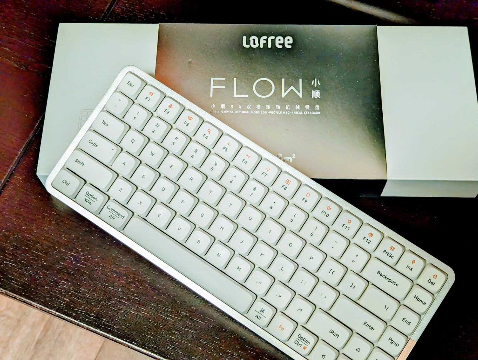 LOFREE Flow84 Low Profile Mechanical Keyboard, 75 Percent Rechargeable Wireless Keyboards with Bluetooth and Wired Connection for Windows, Mac OS/White Ghost Linear Switches customer photo 1