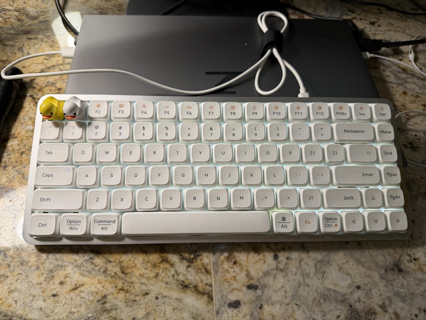 LOFREE Flow84 Low Profile Mechanical Keyboard, 75 Percent Rechargeable Wireless Keyboards with Bluetooth and Wired Connection for Windows, Mac OS/White Ghost Linear Switches customer photo 2