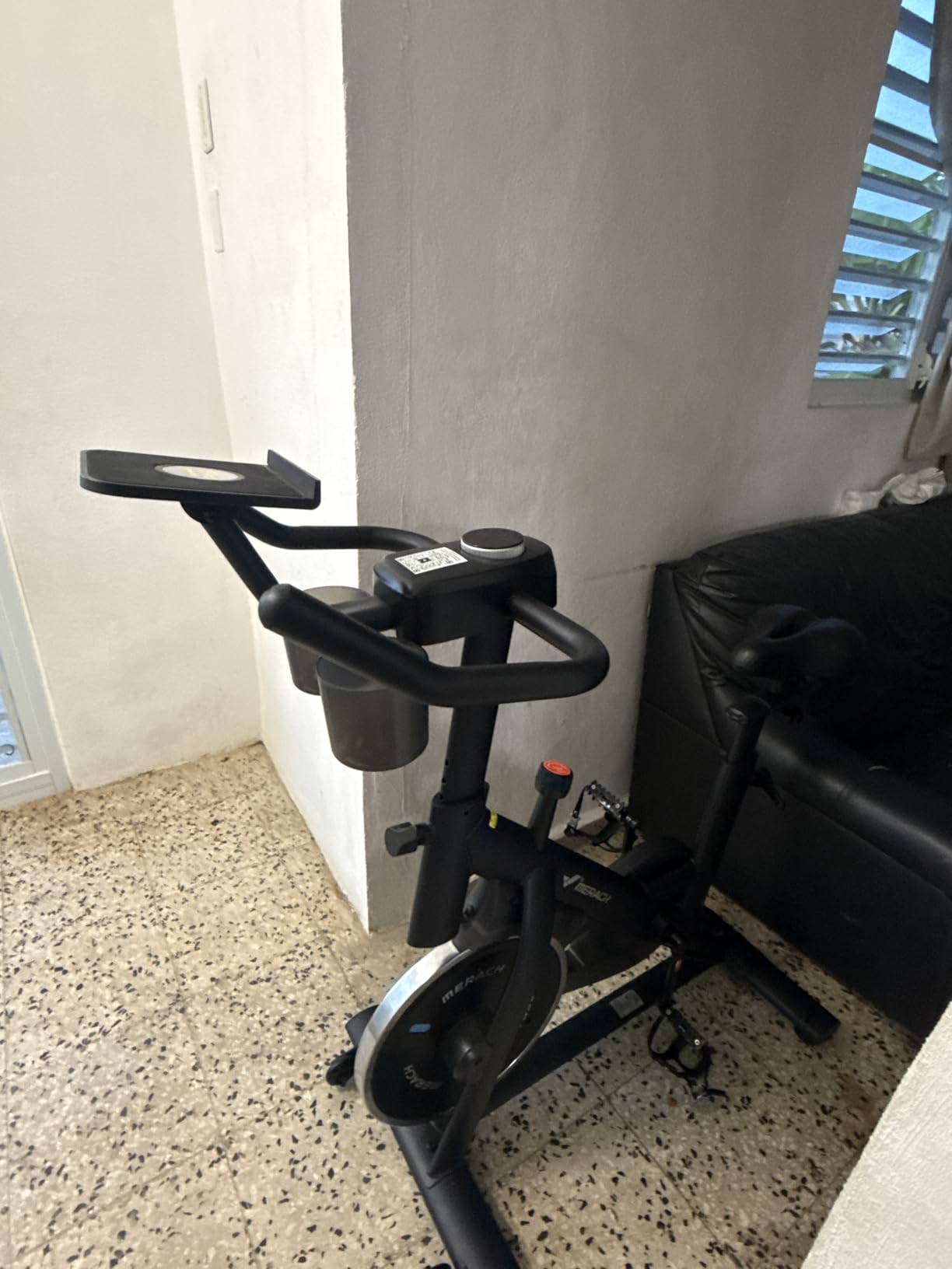MERACH Exercise Bike, Magnetic Friction Stationary Bike for Home with APP | Low Noise Indoor Cycling Spin Bike with 300lbs Weight Capacity, Adjustable Seat & Handlebars, Fitness Courses for Weight Loss customer photo 1