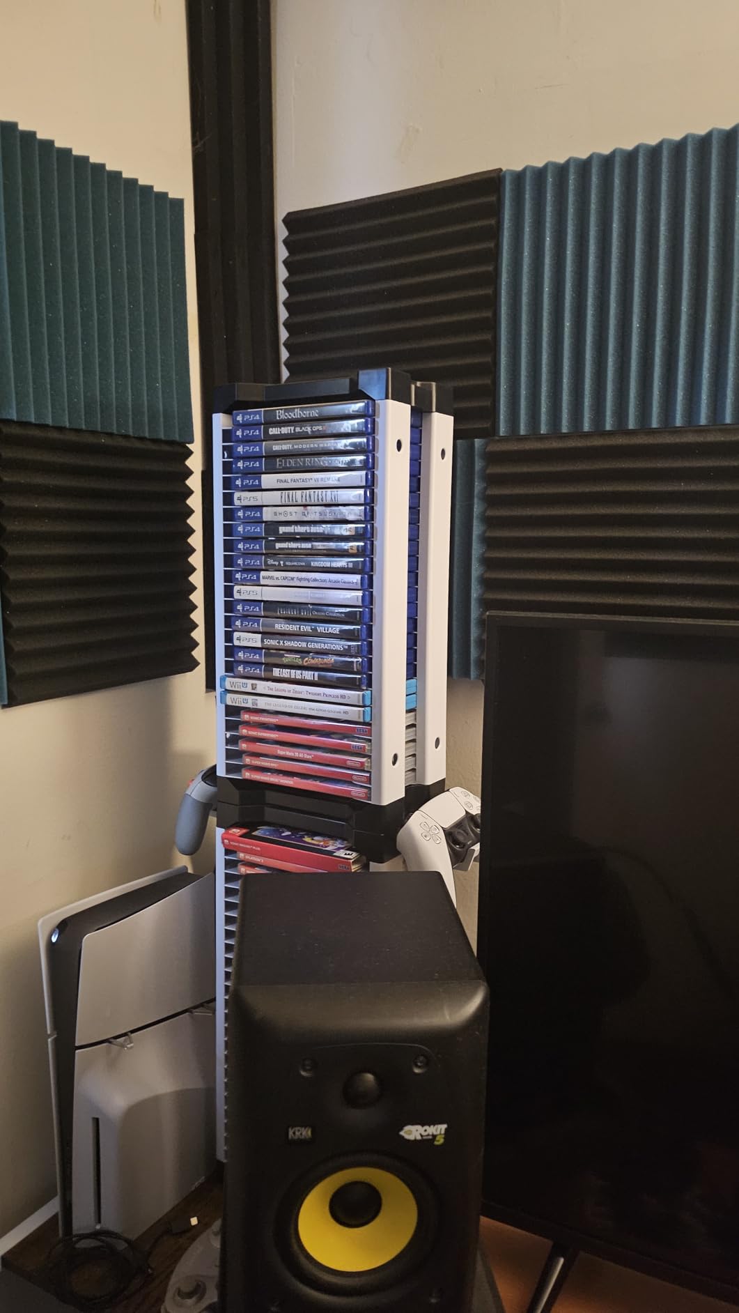 Nargos Video Game Storage Tower, Universal Organizer for PS5/PS4/PS3/PS2, Xbox One/360/Series X/S, Wii, Switch/Switch 2, DVD and Blu-Ray Cases (46 Pcs) customer photo 2
