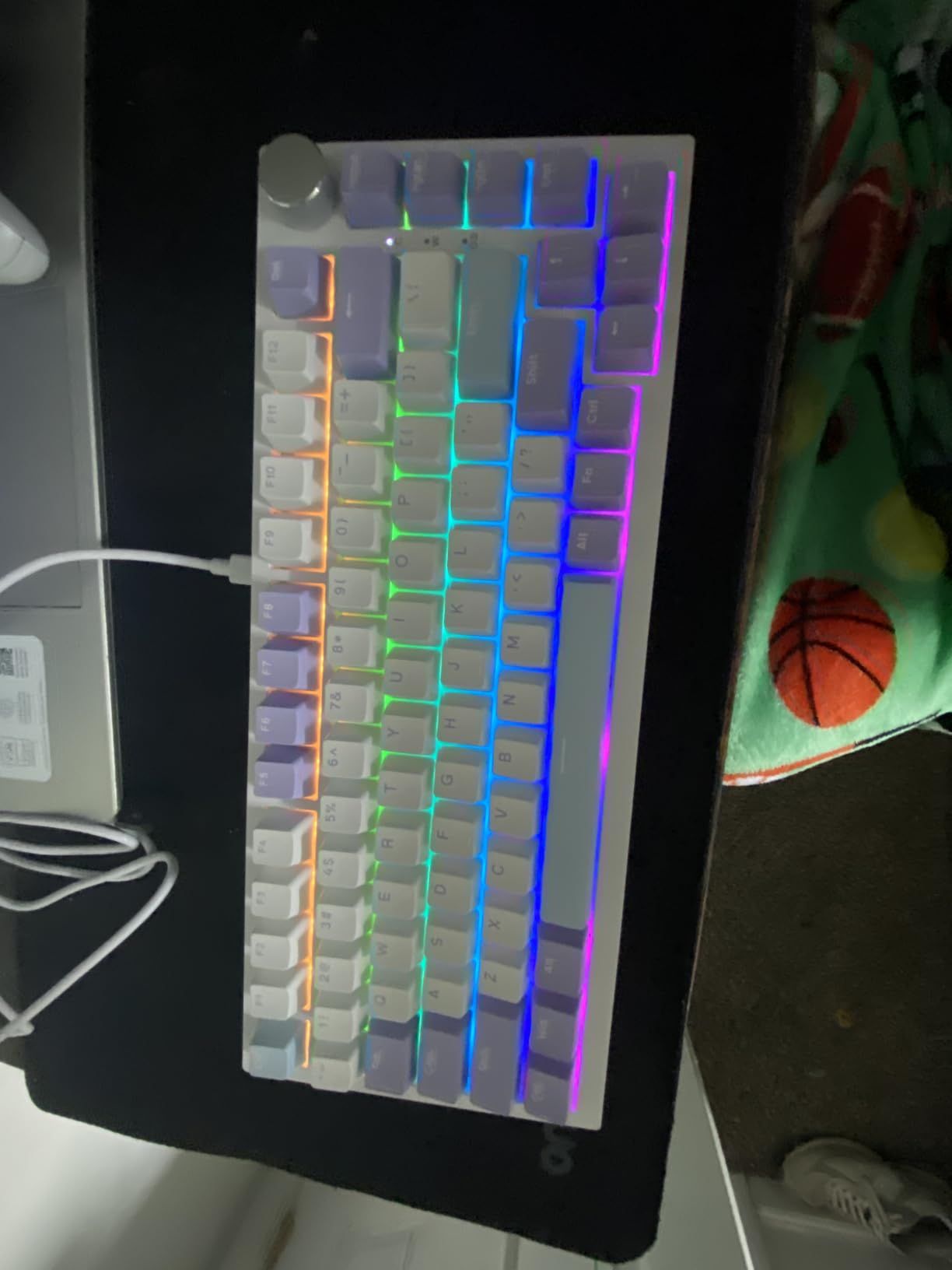 Ajazz AK820 TKL 75% Hot Swappable Mechanical Keyboard with Volume Knob, Gasket Mount Wired Gaming Creamy Keyboard, Pre-lubed Linear Switch, South-Facing RGB, PBT Keycaps customer photo 1