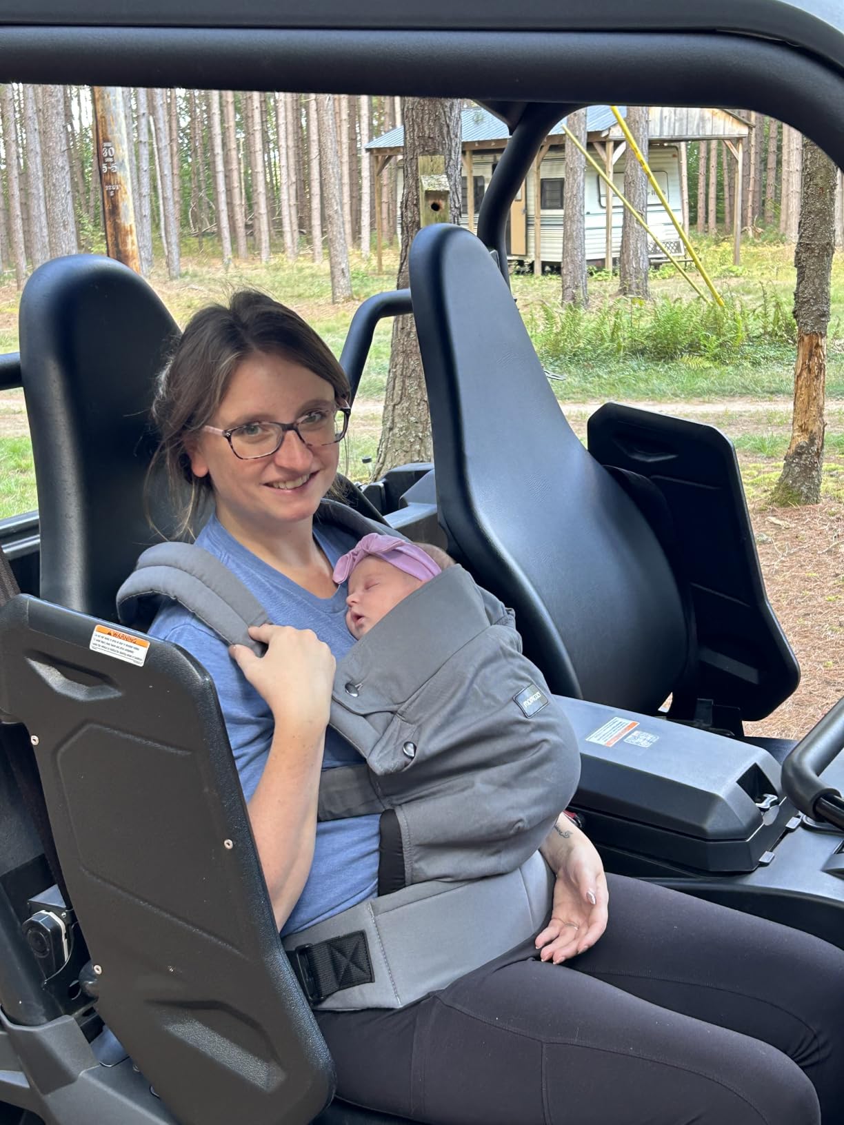 Momcozy PureHug Baby Carrier - Ergonomic, Cozy and Lightweight for 7-45 lbs, 100% Cotton, Khaki customer photo 1