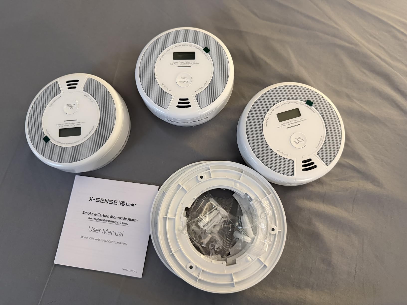 X-Sense Wireless Combination Smoke and CO Detector, XP0H-WN, 1-Pack | 10-Year Sealed Battery (Not Hardwired), Interconnected Alerts, Large 5.7-inch Bracket, UL 217 & UL 2034 Certified customer photo 2