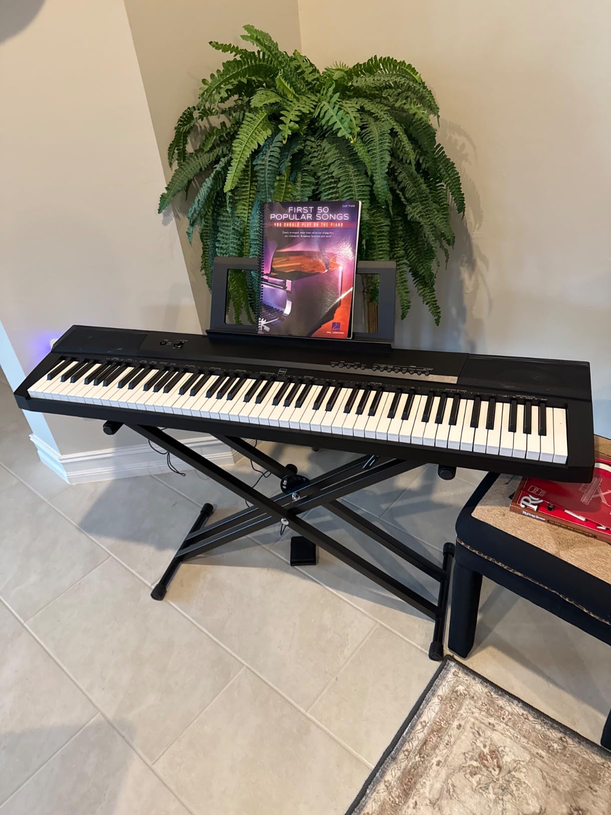 Best Choice Products 88-Key Full Size Digital Piano Electronic Keyboard Set for All Experience Levels w/Semi-Weighted Keys, Stand, Sustain Pedal, Built-In Speakers, 6 Voice Settings - White customer photo 1
