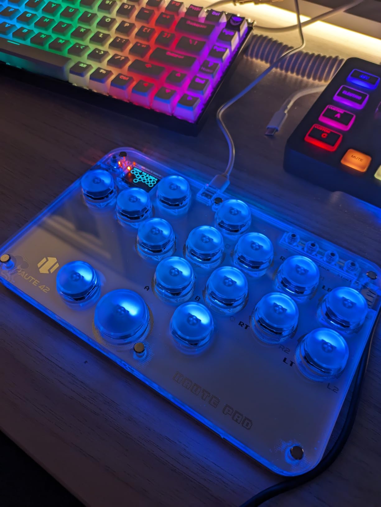 Sehawei Haute42 Arcade Stick 16Keys All-Button Gamerfinger with Custom RGB & Turbo Functions,Arcade Controller Street Fight for PC/Ps3/Ps4/Switch/Steam Game Keyboard-Supports Hot Swap & SOCD customer photo 1