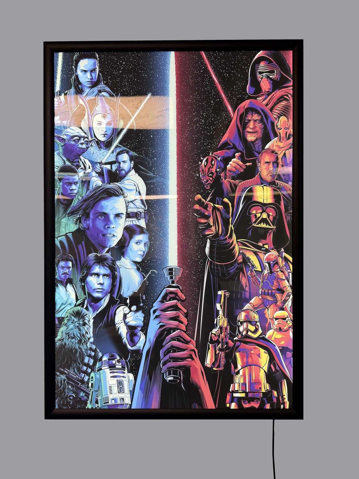 LED Backlit Movie Poster Frame 27x40 Cinema Light Box for Theater Room | Even LED Backlighting, Full-Size 27x40 Fit, Premium Theater Look, Quick Poster Swaps, Remote Dimmer, Black Aluminum Frame customer photo 1