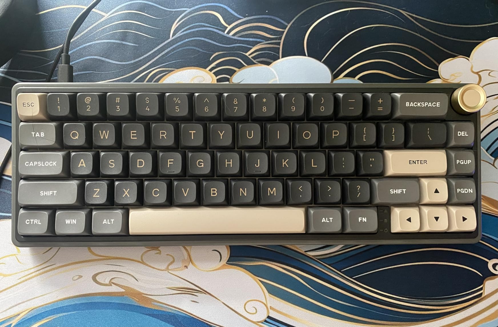 RK ROYAL KLUDGE R65 Wired Mechanical Keyboard, 60% Percent Creamy Gaming Keyboard Gasket Mount RGB Backlit with Programmable Knob, MDA Profile PBT Keycaps, QMK/VIA, Hot Swappable Linear Switch, Cyan customer photo 2