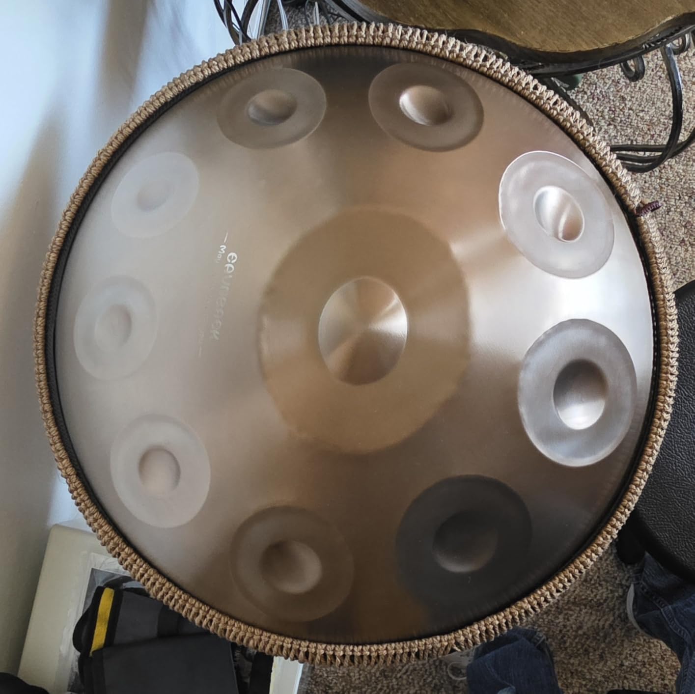 Eavnbaek 22-Inch 10-Notes 440Hz D Minor Kurd Advanced Handpan Drum Blue | Steel Hand Pan Drum Instrument with Soft Bag, 2 Handpan Mallets, Stand and Dust-Free Cloth for Adults and Professionals customer photo 2