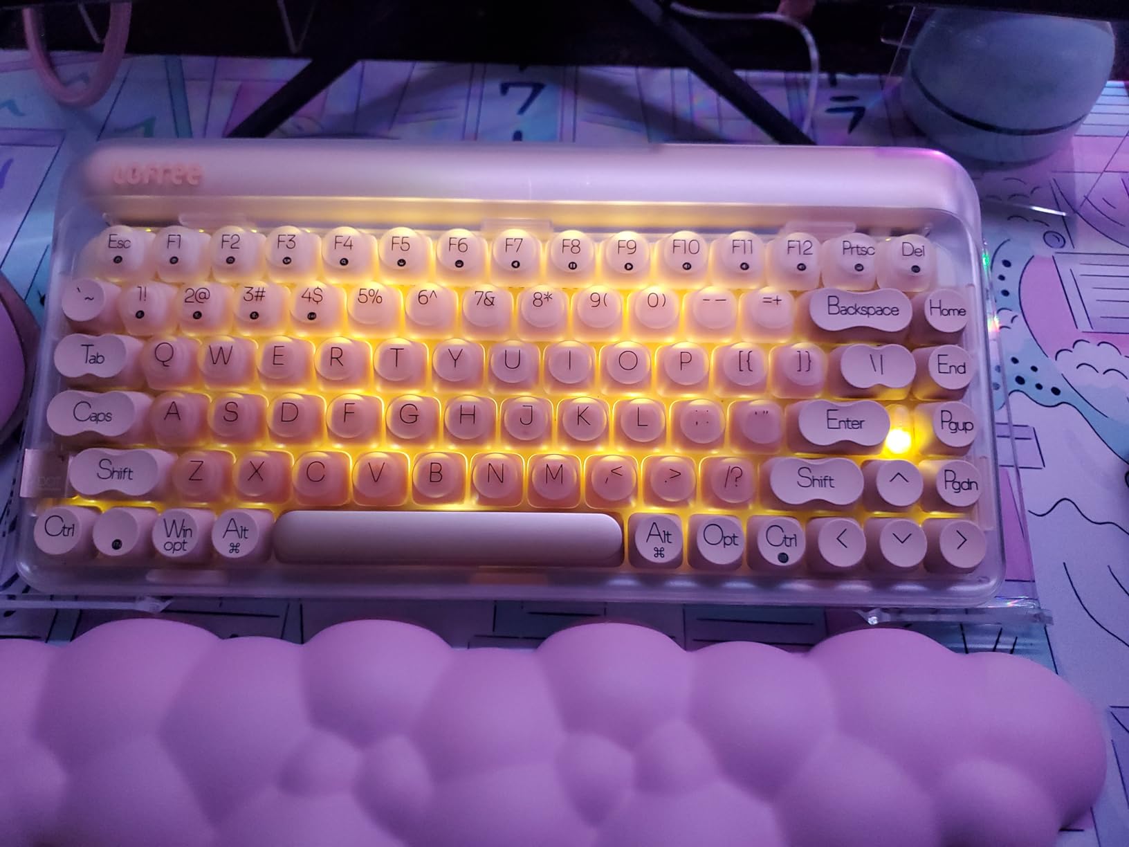 LOFREE DOT Foundation Mechanical Keyboard, 75% Rechargeable Hot-swappable Keyboards with 3 Types Connection for Windows, Mac OS/Pink GATERON Baby Racoon Switches customer photo 2