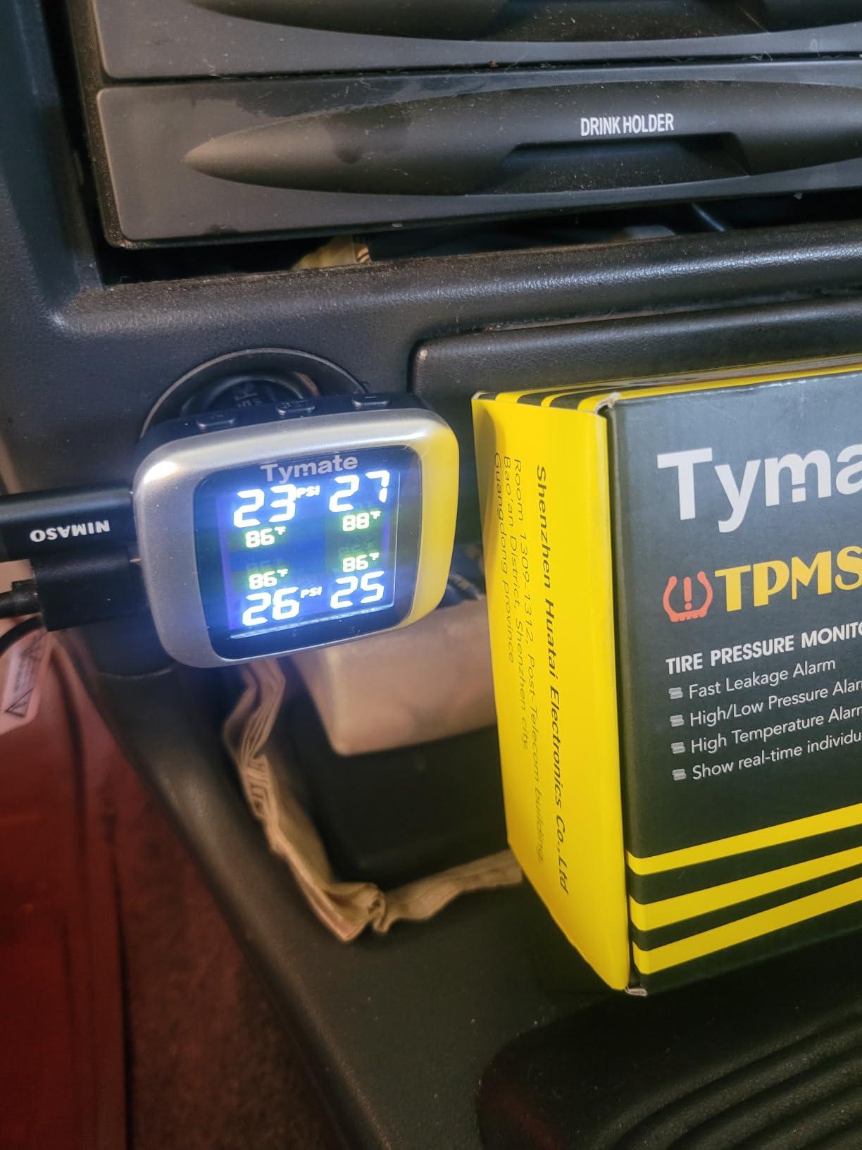 Tymate TM7 RV Tire Pressure Monitoring System, TPMS Set of 4 Sensors | Max. 5 Tires Info Monitoring, Wireless, 6 Alarm Modes, 0-144 PSI, Big Color LCD, Ideal for RV/Truck/SUV/Sedan/Older Vehicles customer photo 2