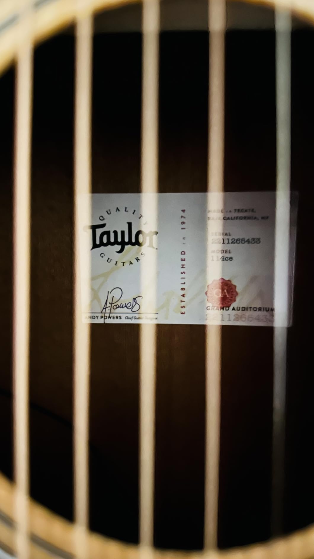 Taylor 114ce Grand Auditorium Acoustic-electric Guitar - Natural customer photo 2