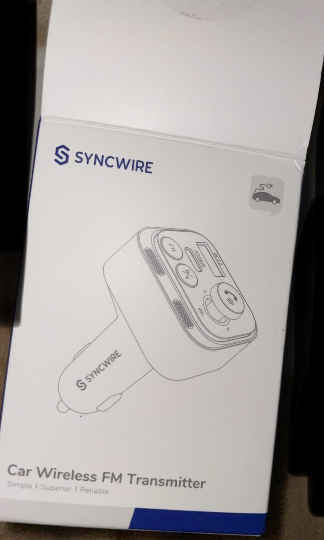 Syncwire Bluetooth 5.4 FM Transmitter Car Adapter 54W with Light Switch | [Stronger Dual Mics] [HiFi Bass Sound] [Fast Charging] Wireless Radio Receiver Hands-Free Calling LED Display customer photo 2