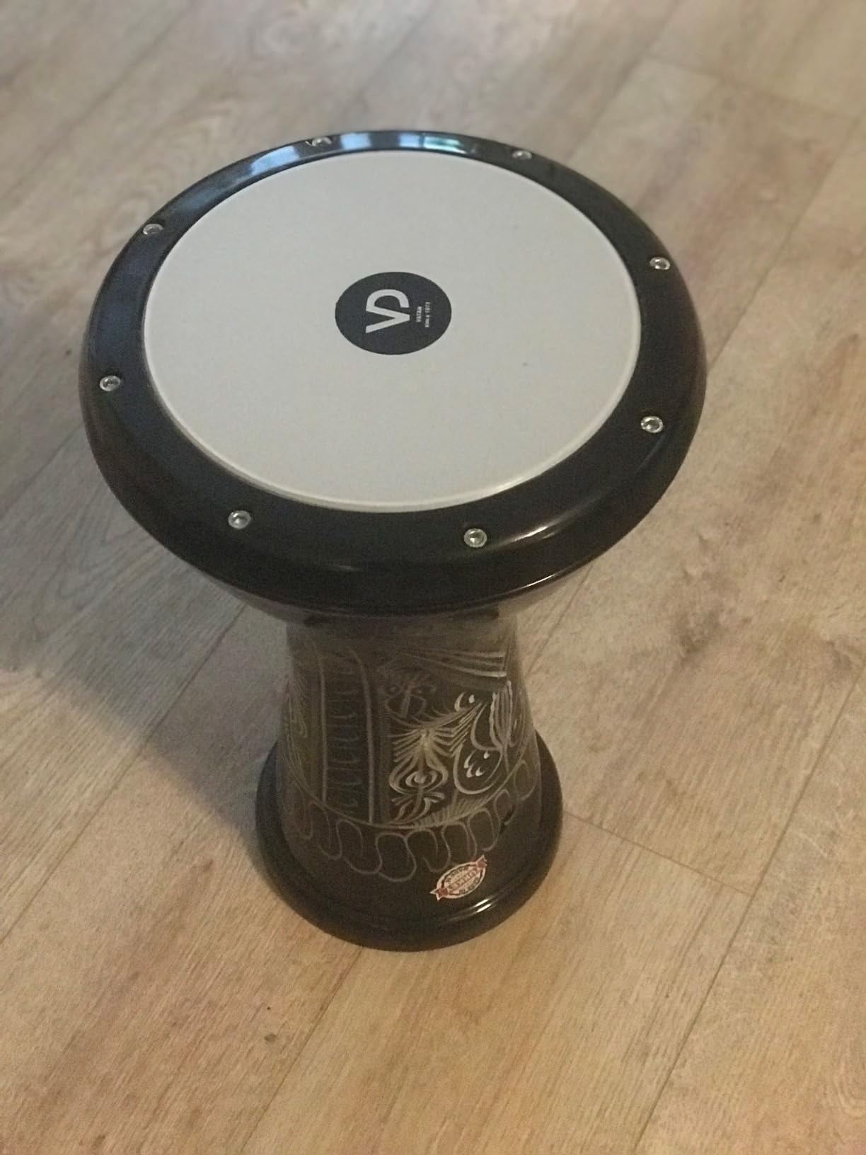 VD Darbuka/Doumbek Cast Aluminum - Tuning Lugs & Removable Head (8.5 in., Anatolian Motifs) customer photo 2