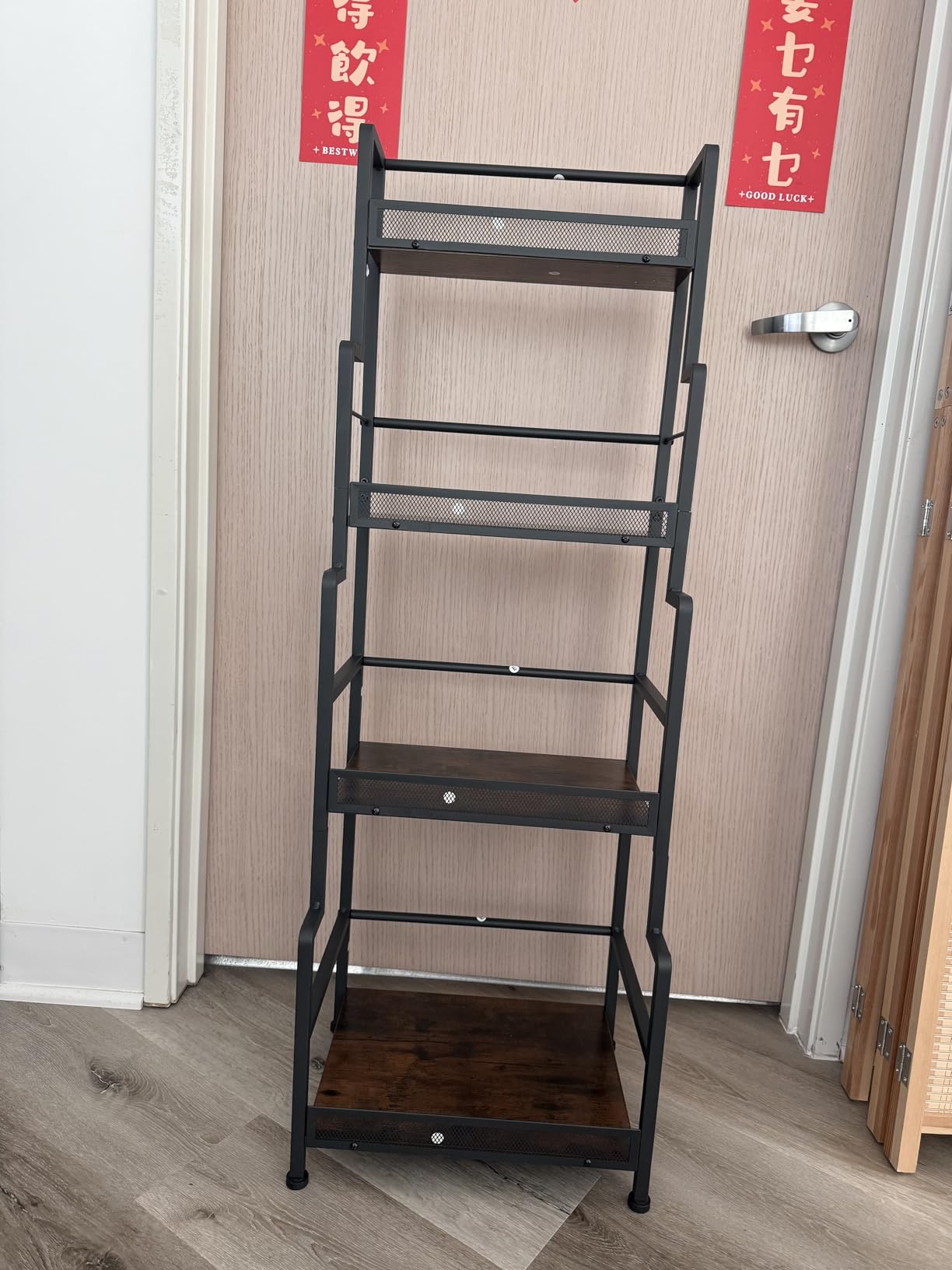 Versatile Liquor Stand for Home Bar, Wine Rack Freestanding Floor, Mini Bar Table for Liquor Whiskey Wine, 3-Tier Trapezoidal Liquor Bottle Display Shelf with Glass Holder and Fences customer photo 2