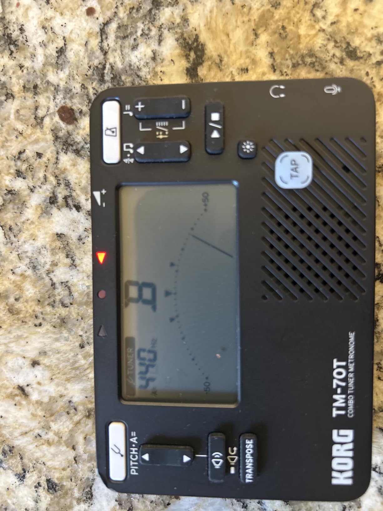 Korg TM-70T Tuner and Metronome w/ Sound Out Mode - Black customer photo 1