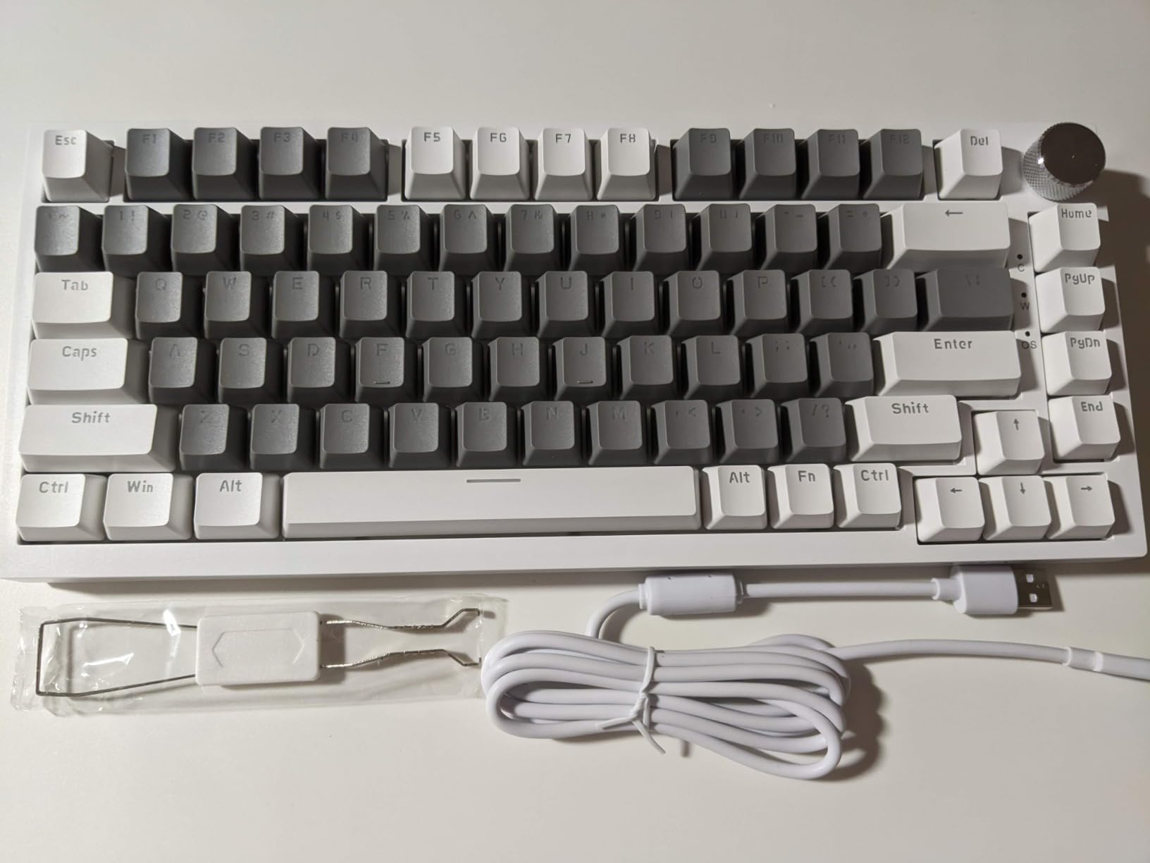 AJAZZ AK820 Wired 75% Mechanical Keyboard, HP-Style Tactile, Hot-Swappable, 81-Key PBT Keycaps, White Backlit 20 Modes, Metal Volume Knob, USB-C, Gasket Mount, 5-layer Foam, Dual Drivers Options, PC/Mac customer photo 1
