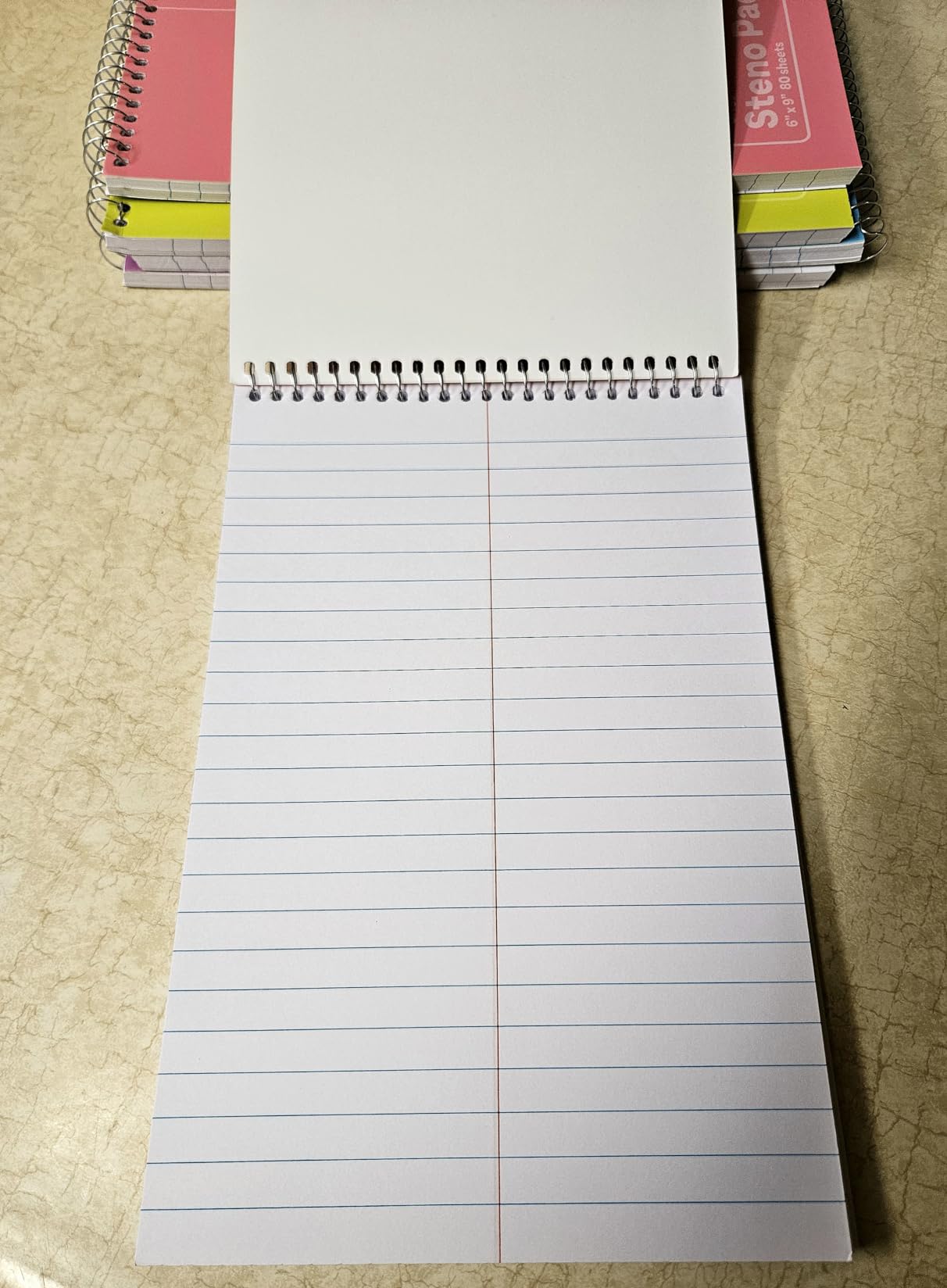 Enday Steno Pads Spiral 6 x 9 inches, Gregg Rule White Paper, 80 Sheets Steno Notebook (3 Pack) customer photo 2