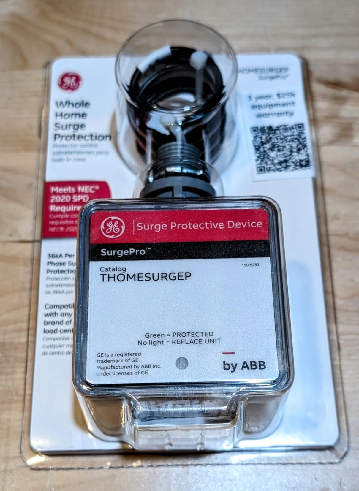 ABB THOMESURGEP - Whole Home Surge Protection Device - Type 1 SPD - NEMA 3R, 36kA Capacity, External Mount, Pigtail, LED Indicator, Universal Load Center Compatible, UL Listed & ANSI Certified customer photo 2