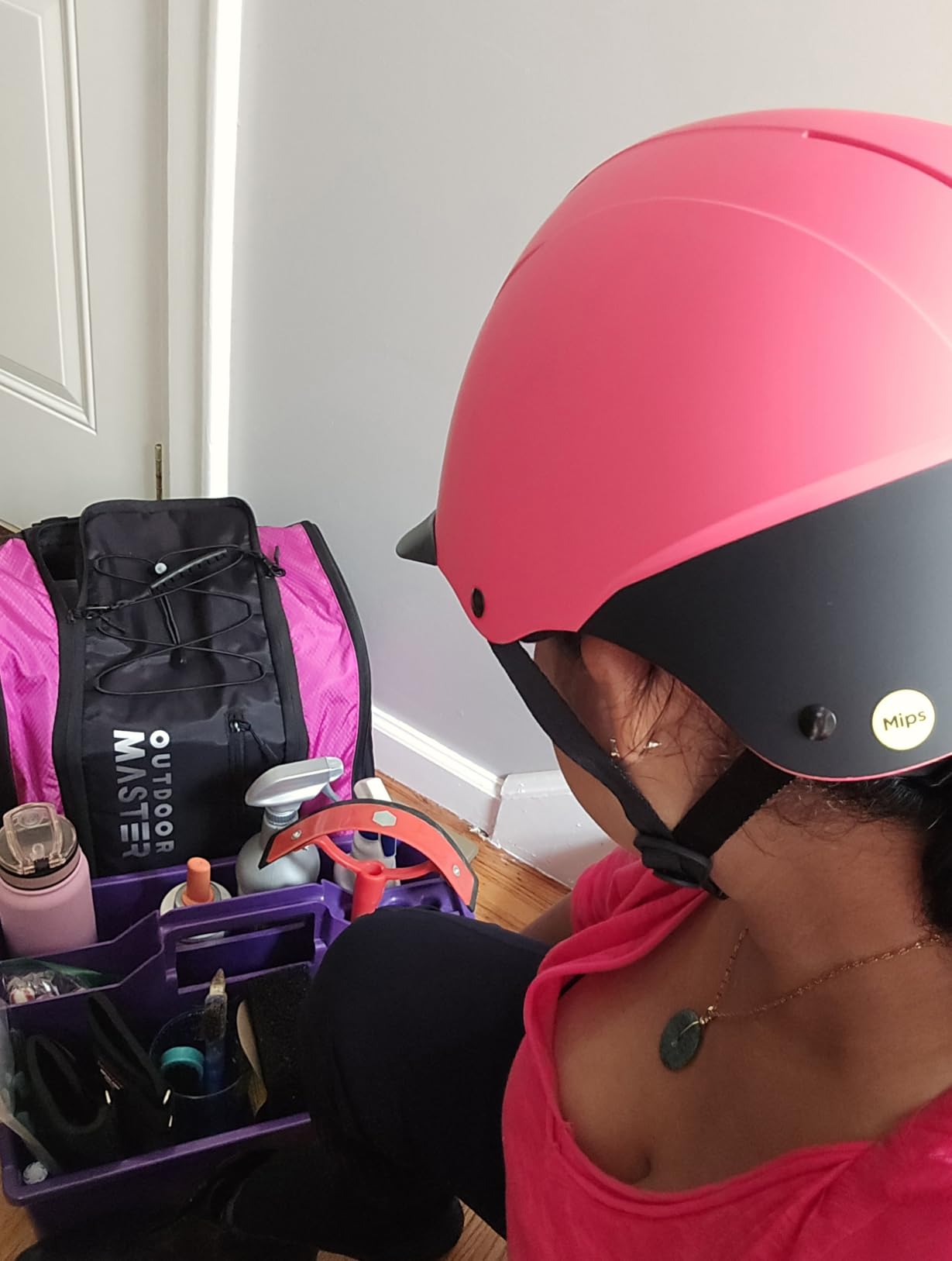 Troxel MIPS Full Coverage Horse Riding Helmet, Medium, 7-7-3/8 | Mips Rotational Impact Management with Cooling Vents for Comfortable Schooling, Trail Rides & Arena Practice, Black Duratec customer photo 1