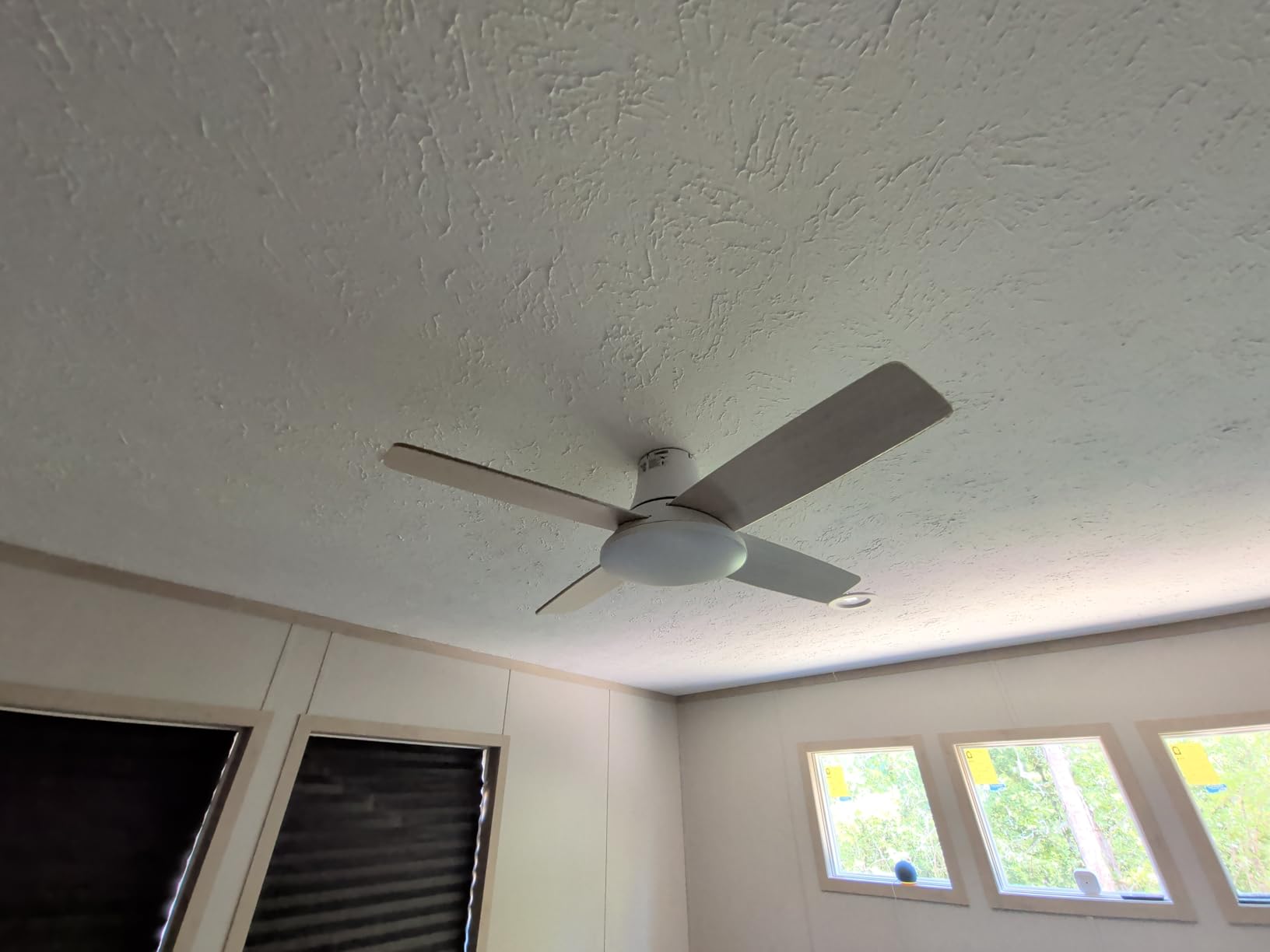 DREO Ceiling Fans with Lights 44'', RGBIC Flush Mount Smart Ceiling Fan | Quiet DC Motor for Bedroom, Dimmable LED, 12 Speeds & 3 Fan Modes, Low Profile Easy Install, 12H Timer, App & Remote Control customer photo 1