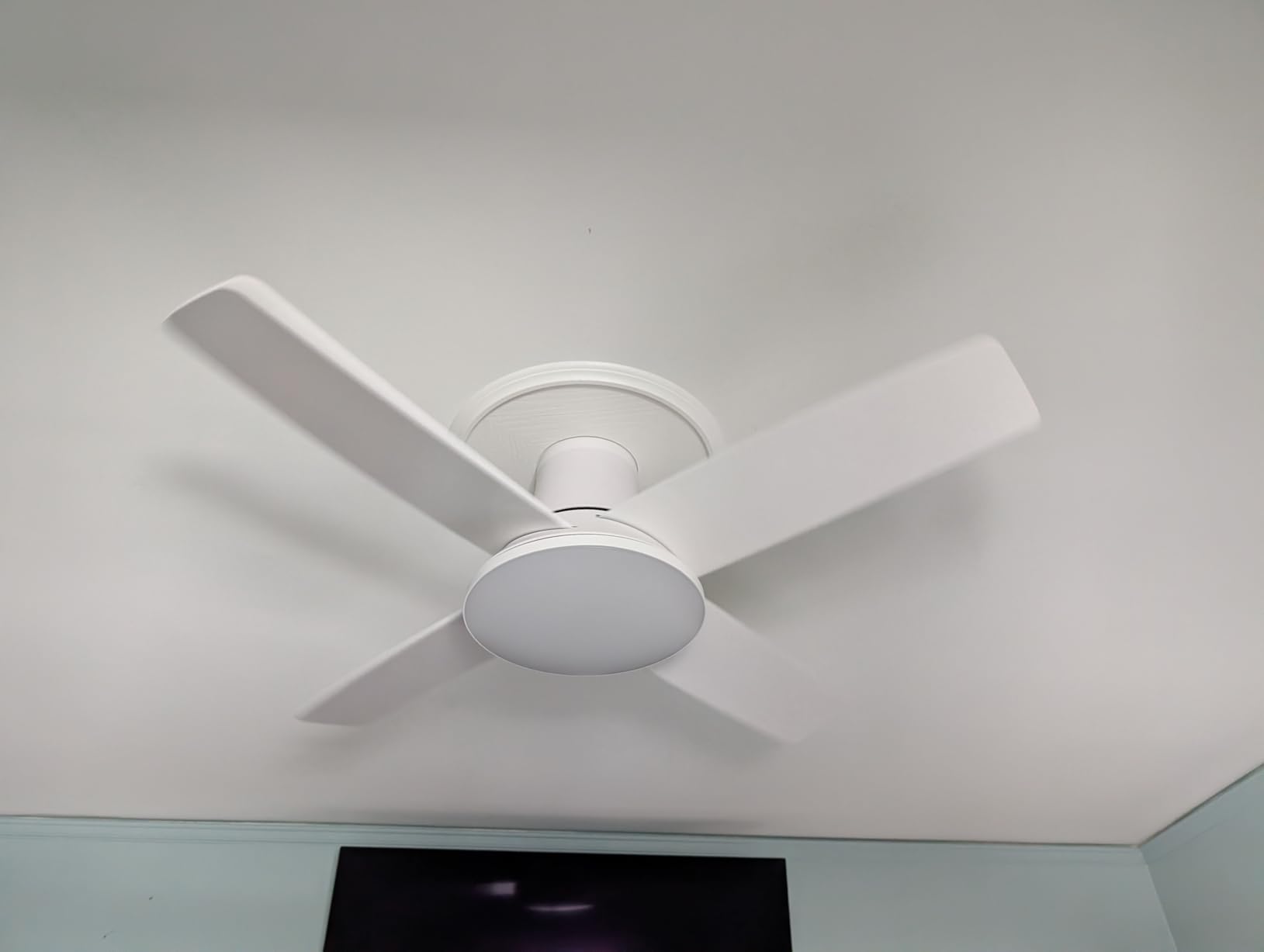 DREO Ceiling Fans with Lights 44'', RGBIC Flush Mount Smart Ceiling Fan | Quiet DC Motor for Bedroom, Dimmable LED, 12 Speeds & 3 Fan Modes, Low Profile Easy Install, 12H Timer, App & Remote Control customer photo 2