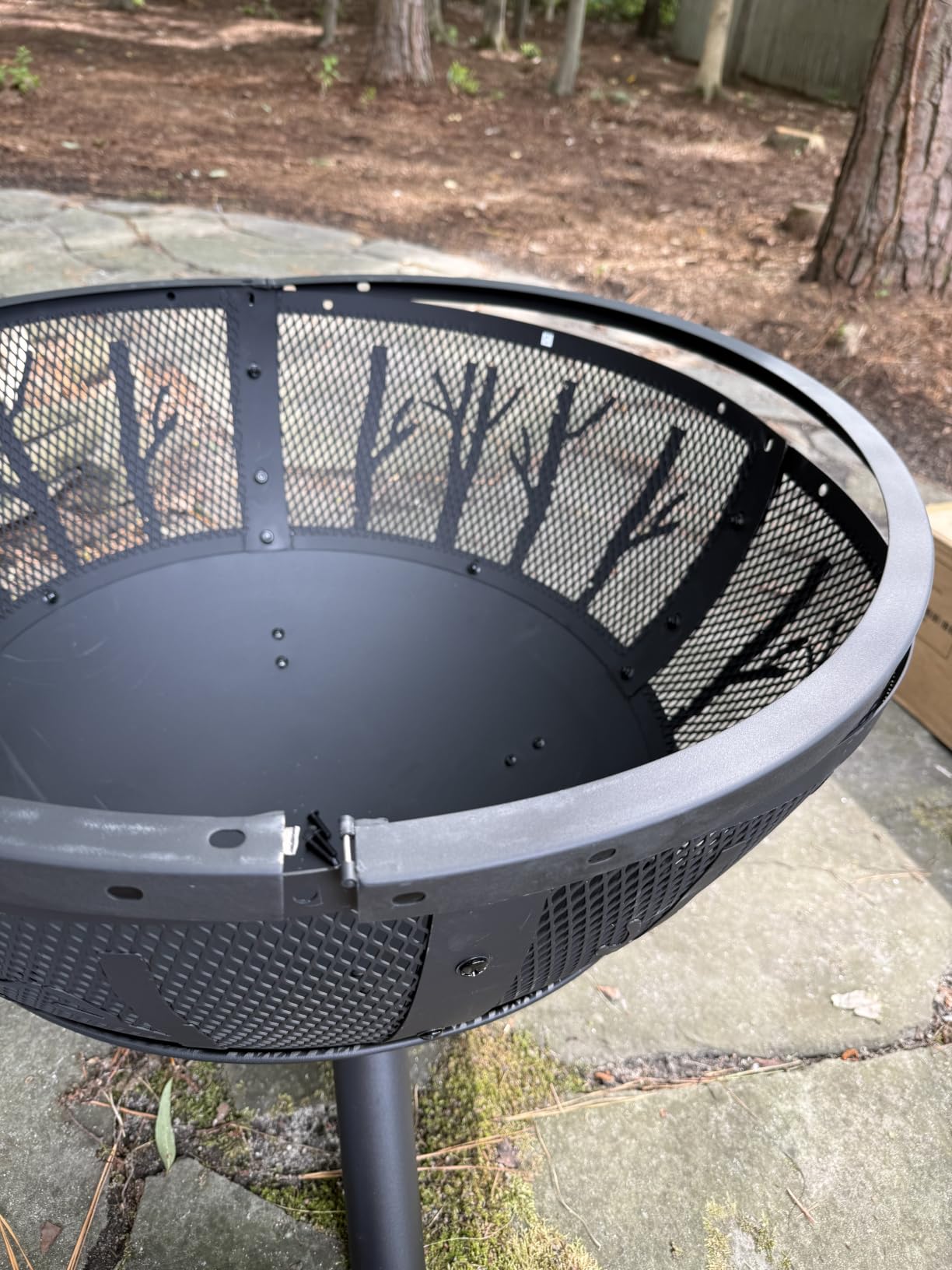Panovue 35 Inch Wood Burning Fire Pit with BBQ Grill, Heavy Duty Fire Pits | Firepit Ball for Outside with Spark Screen & Removable Ash Pan, Outdoor Fire Pit & Fireplace for Bonfire in Garden, Yard customer photo 1