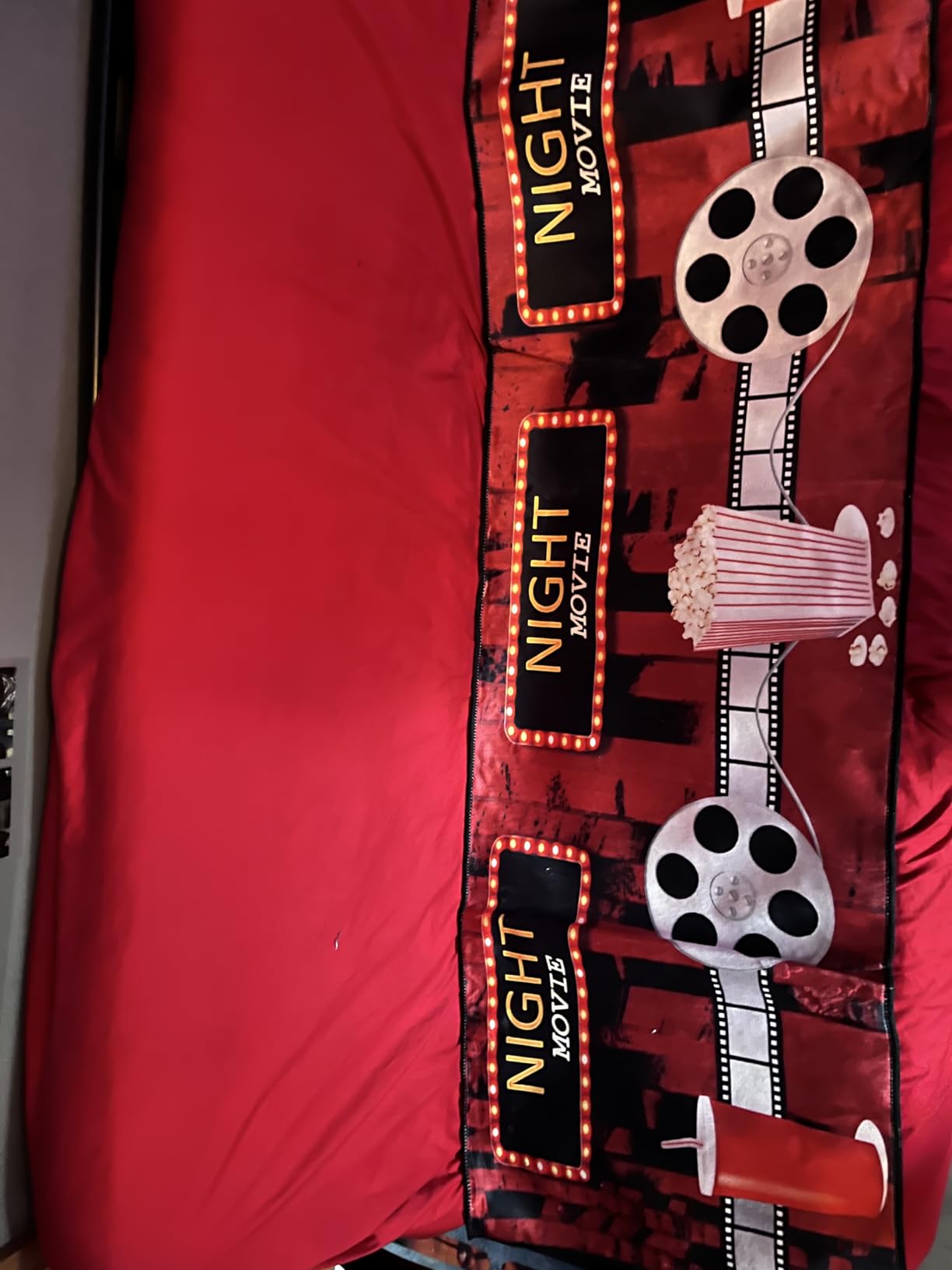 Film Area Rugs,2x7ft,Home Theater Movie Night Floor Mat Non-Slip Rug,Cinema Popcorn Design,Cinema Sign Carpet, Suitable for Living Room, Kitchen Hallway,Party customer photo 2