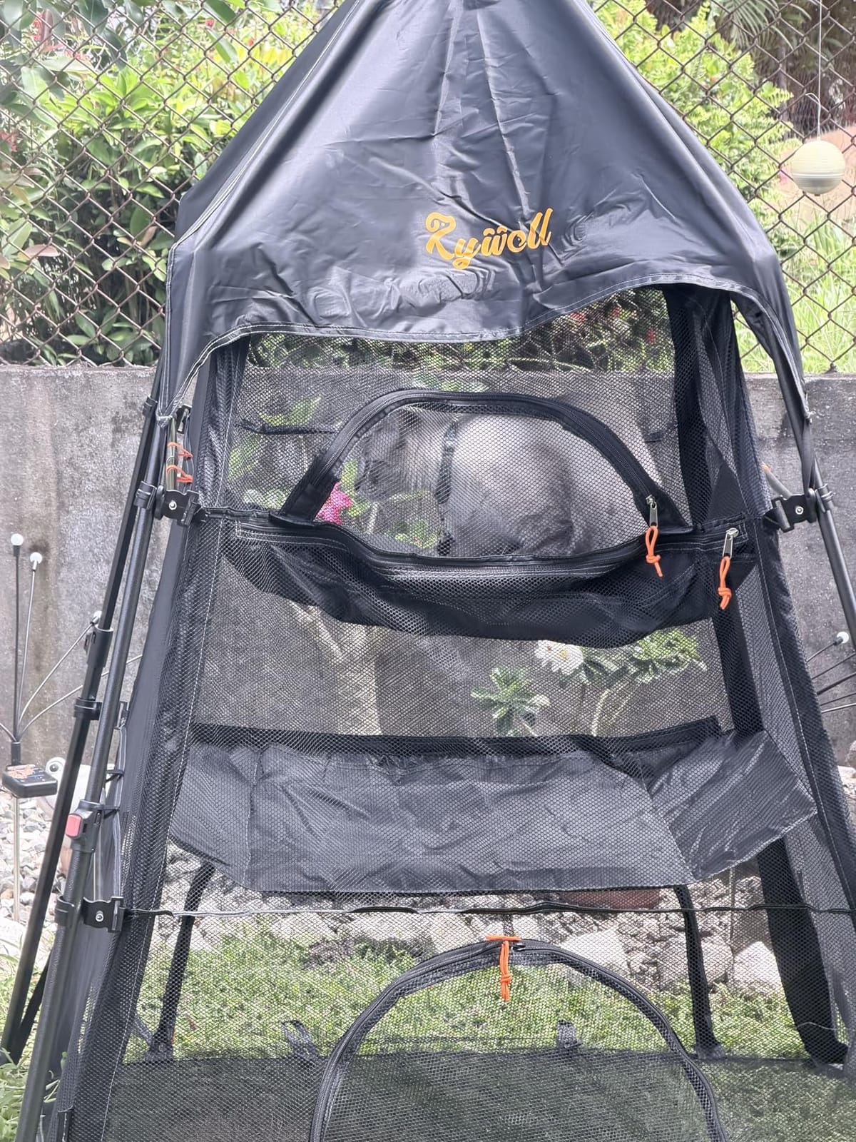 Extra Large Catio Outdoor Cat Enclosure, Rywell 3-Tier Spacious Outdoor Cat Tent, Weatherproof & Sunproof with 5 Windows, Foldable Cat Enclosure for Patio, Camping, Indoor (Includes Carry Bag) customer photo 2