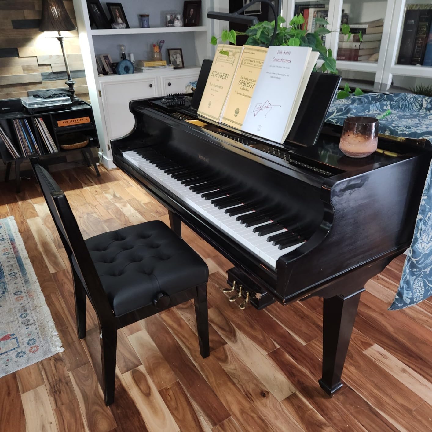 Adjustable Piano Chair Bench with Back Support, Black Piano Stool Music Bench, Musician Chair customer photo 1
