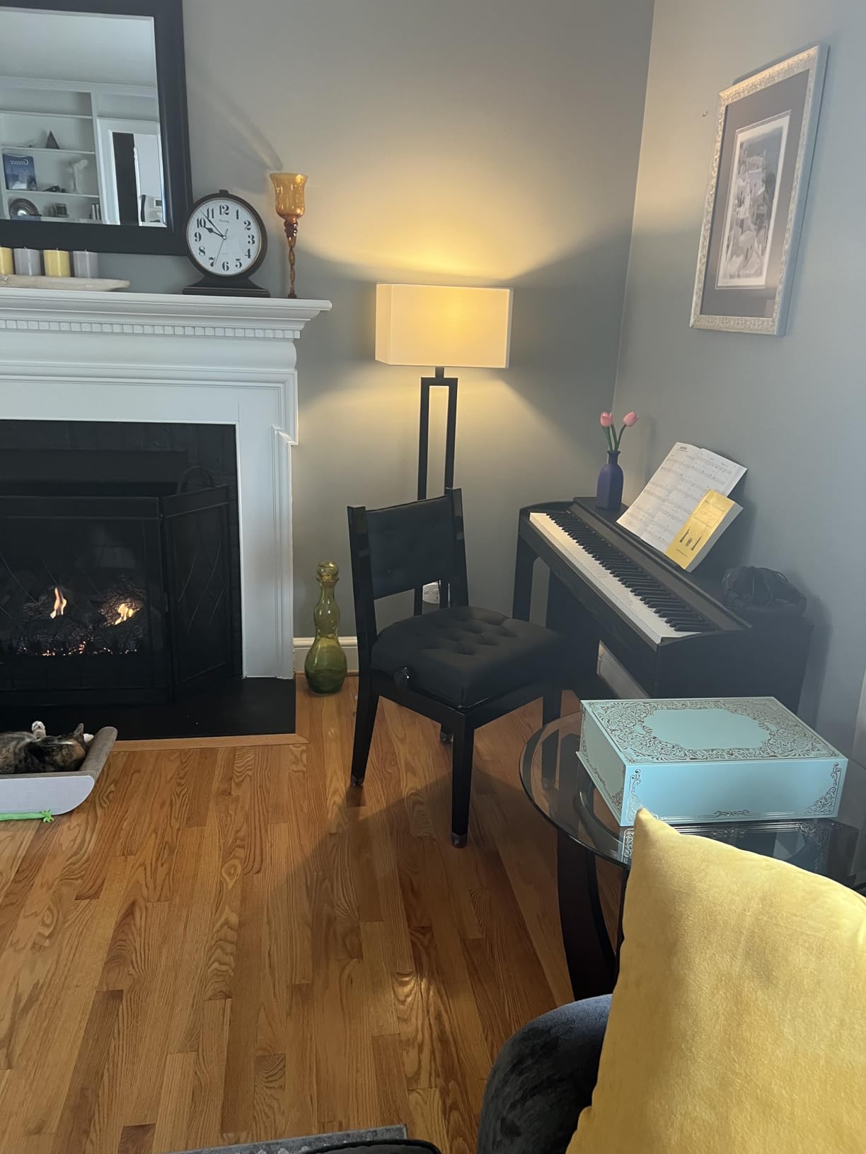 Adjustable Piano Chair Bench with Back Support, Black Piano Stool Music Bench, Musician Chair customer photo 2