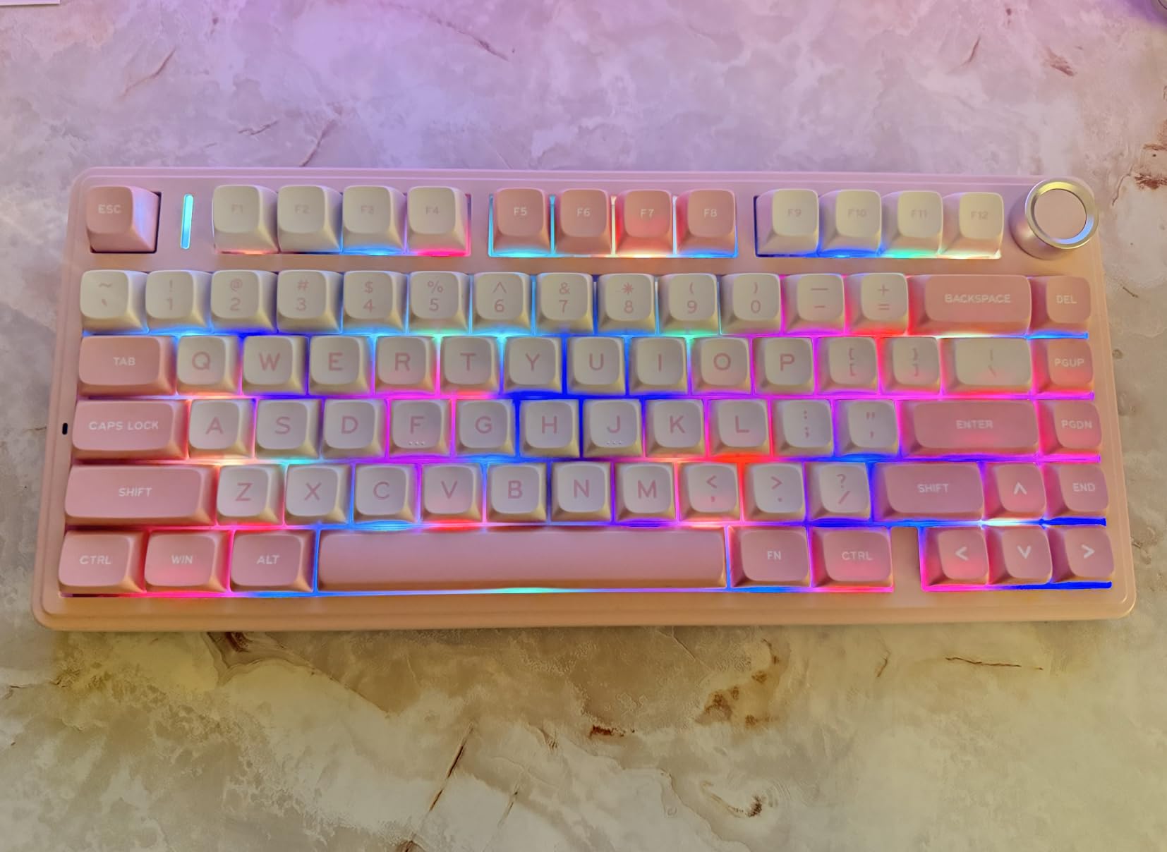 AULA F75 75% Wireless Mechanical Keyboard, Hot Swappable Creamy Keyboard, Pre-lubed Greywood Switches RGB Backlit Gaming Keyboards, 2.4GHz/Type-C/BT5.0 (Cool Black) customer photo 1