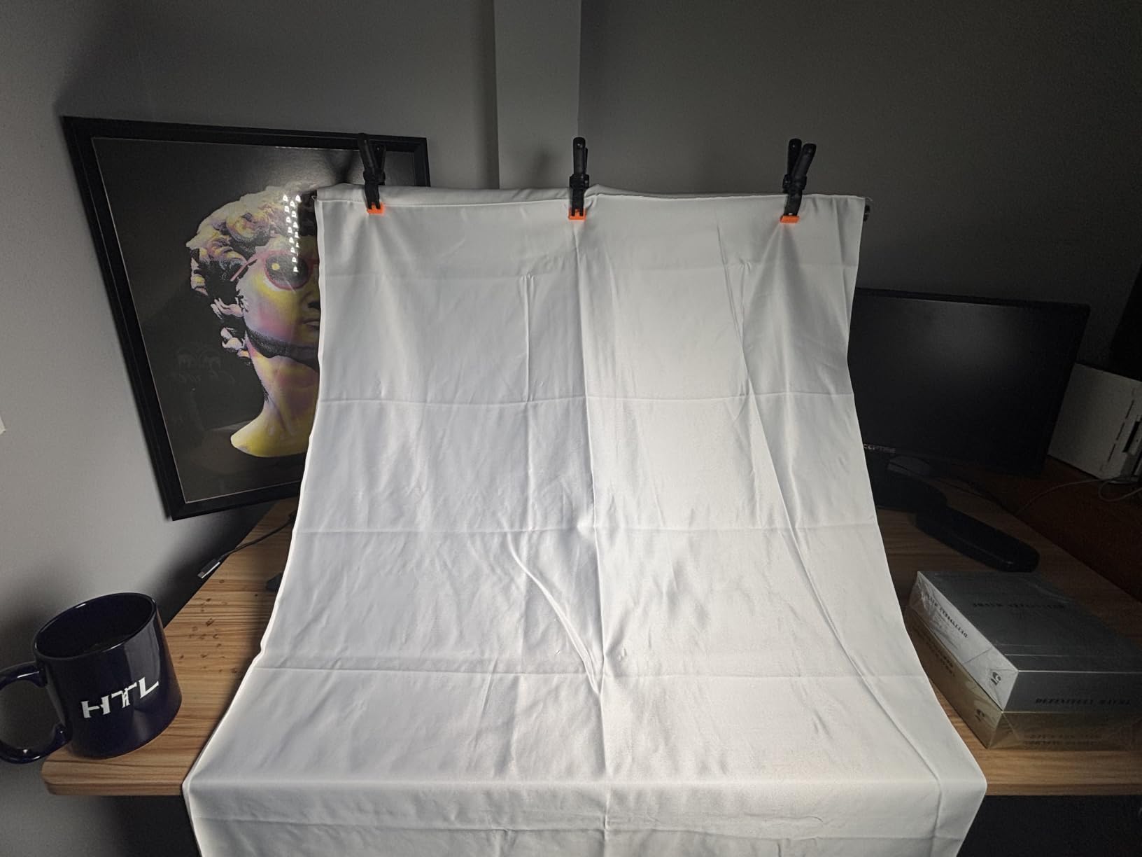 Product Photography Photo Backdrops Stand Kit, 26.8x50in White Black Backdrop Background with 26x29in Small T-Shape Stand customer photo 1