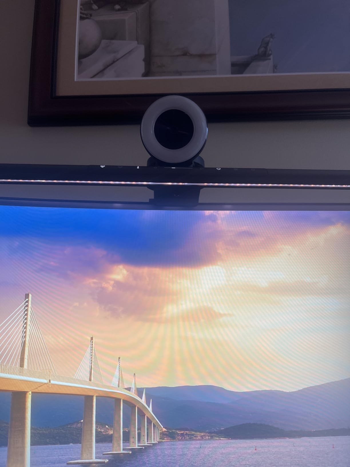 BenQ ScreenBar Pro LED Monitor Light Bar (Black) - Ultrawide Lighting, Motion Sensor, Adjustable Brightness/Color Temperature, Eye-Care USB-C Monitor lamp, No Glare, Curved Monitors customer photo 1