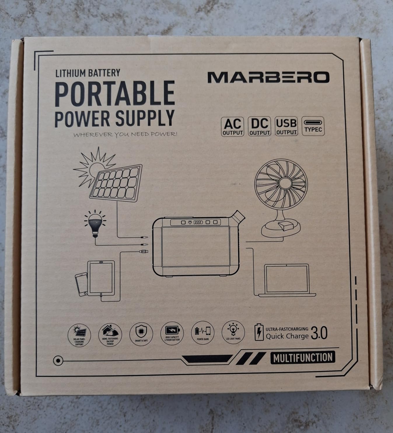 MARBERO 237Wh Solar Generator with Solar Panel Included Portable Power Station 300W Pure Sine Wave with Foldable Solar Panel 60W Set for Camping Outdoor Hiking Fishing Emergency customer photo 2