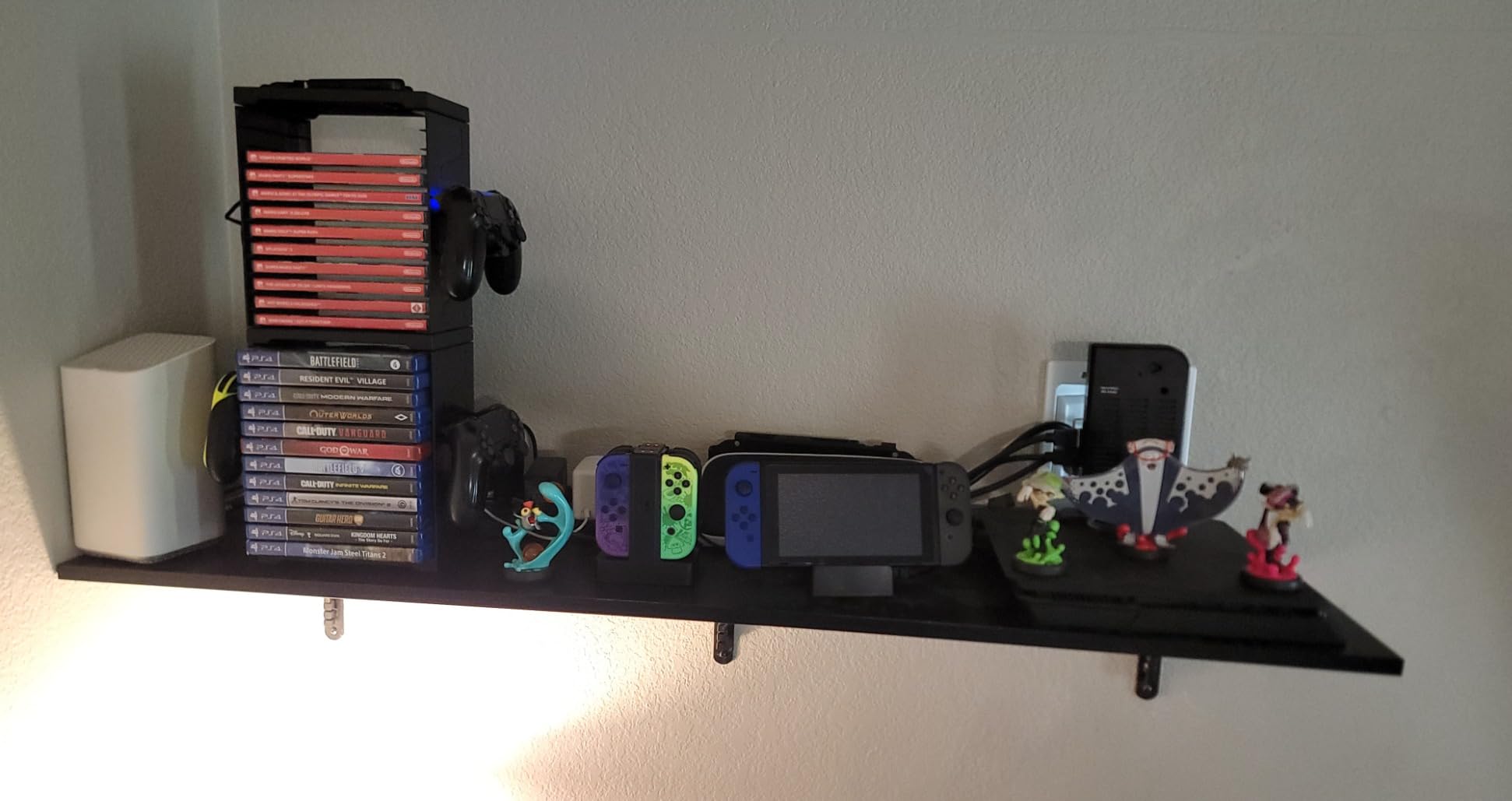 ASFSKY Video Game Storage Tower, 46-Game Organizer with 2 Controller Hooks | Universal Game Holder for PS5, PS4, Xbox, Nintendo Switch, Blu-ray and DVD Cases customer photo 1