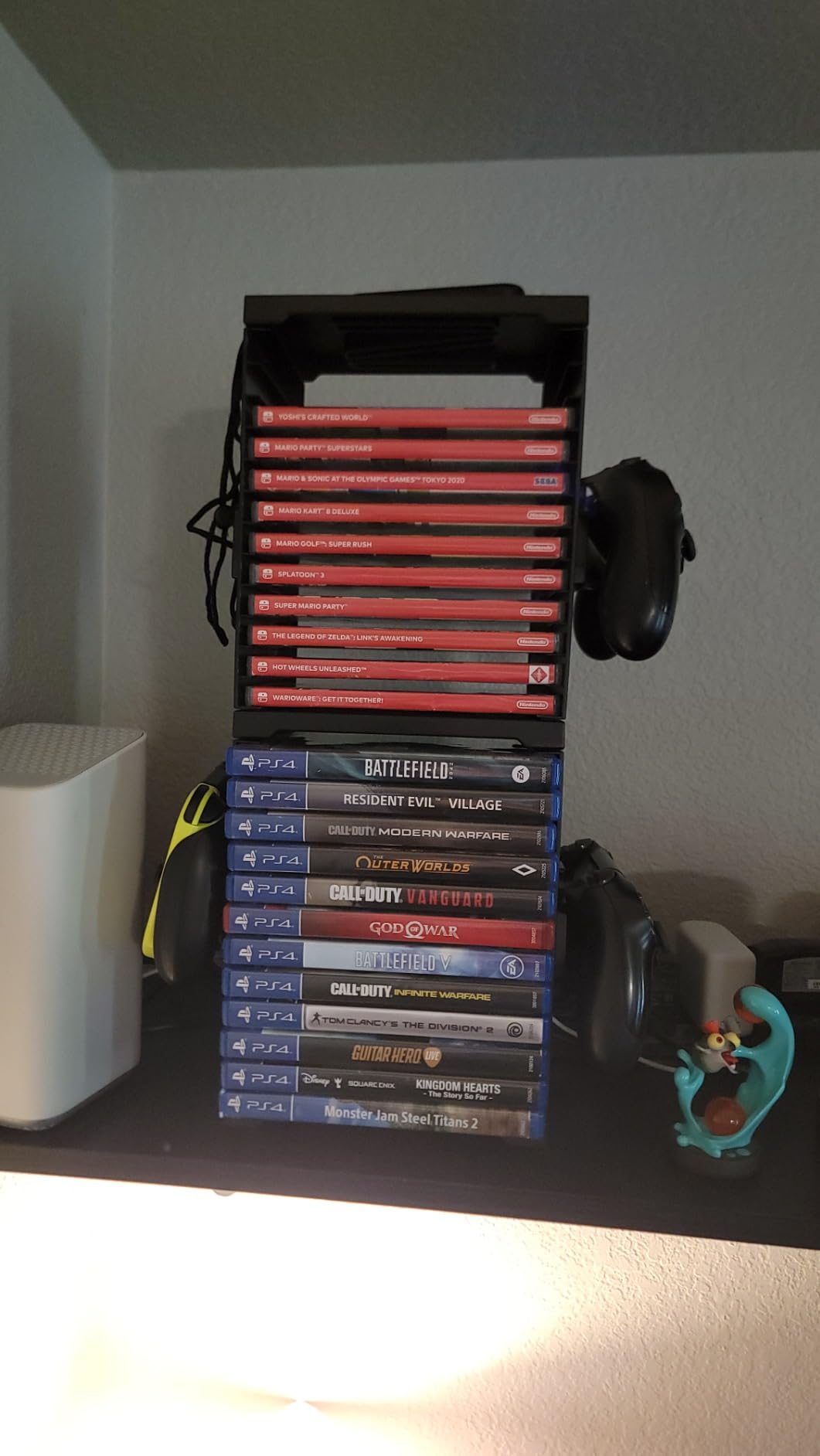 ASFSKY Video Game Storage Tower, 46-Game Organizer with 2 Controller Hooks | Universal Game Holder for PS5, PS4, Xbox, Nintendo Switch, Blu-ray and DVD Cases customer photo 2